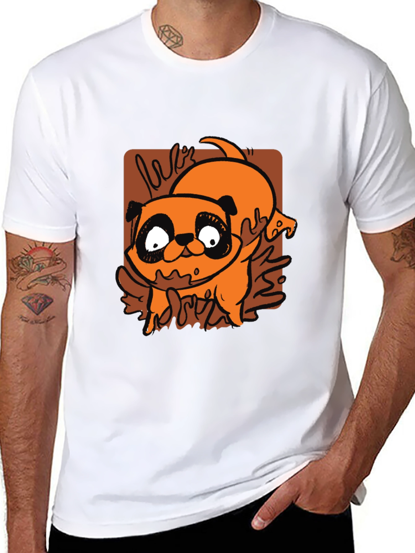 Cartoon Pug T-Shirt - Cute Dog Graphic Tee