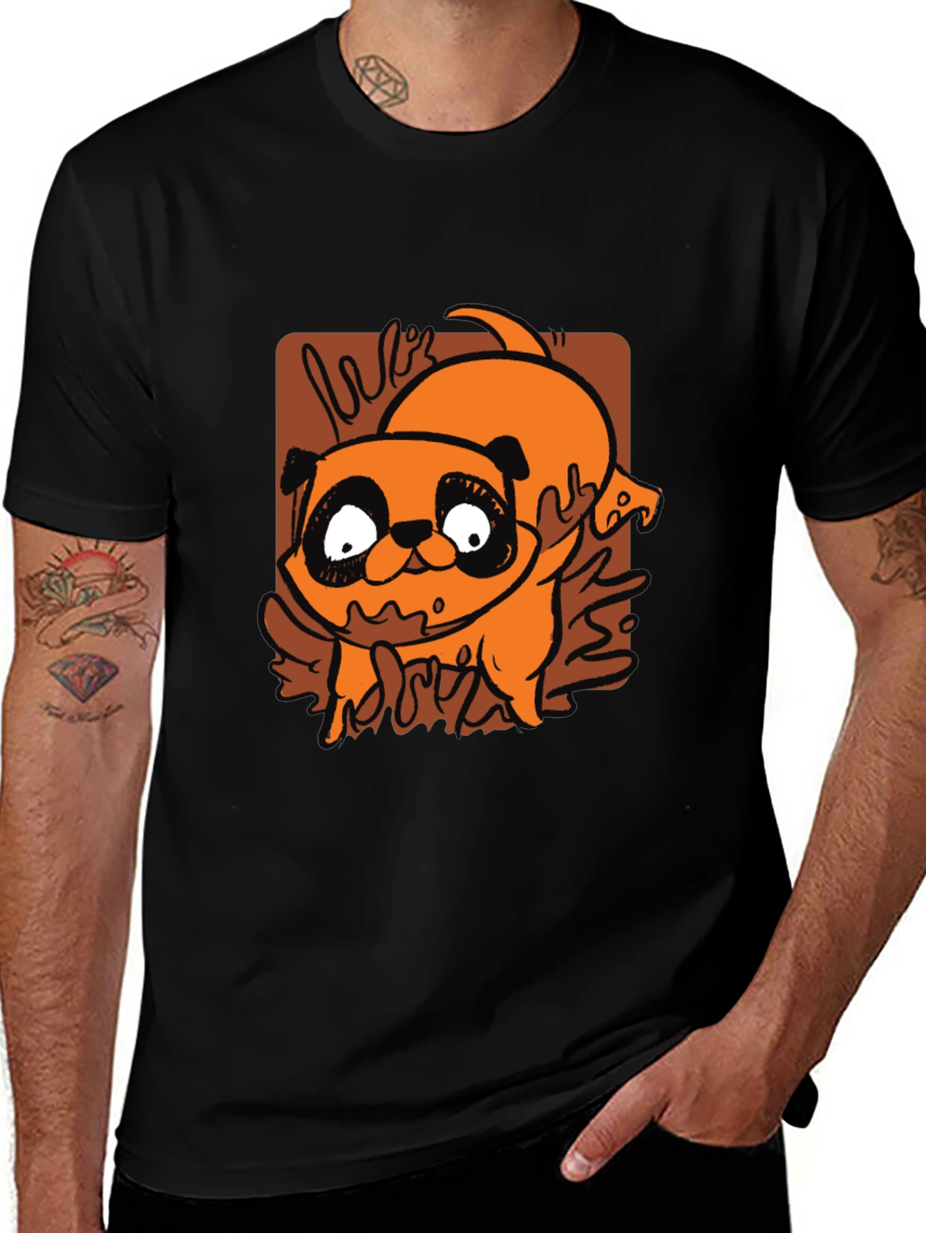 Cartoon Pug T-Shirt - Cute Dog Graphic Tee