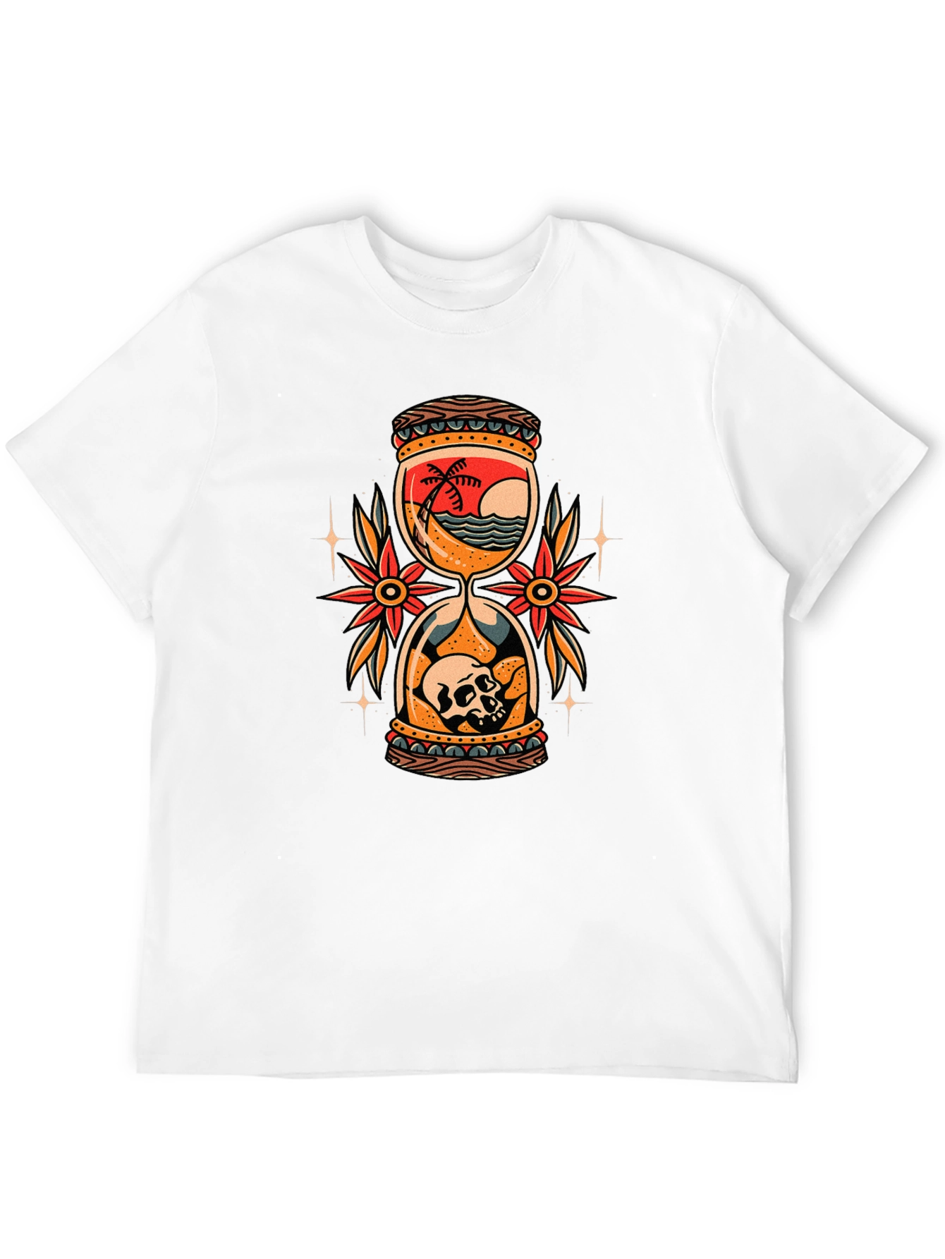 Hourglass Skull Beach Graphic Tee