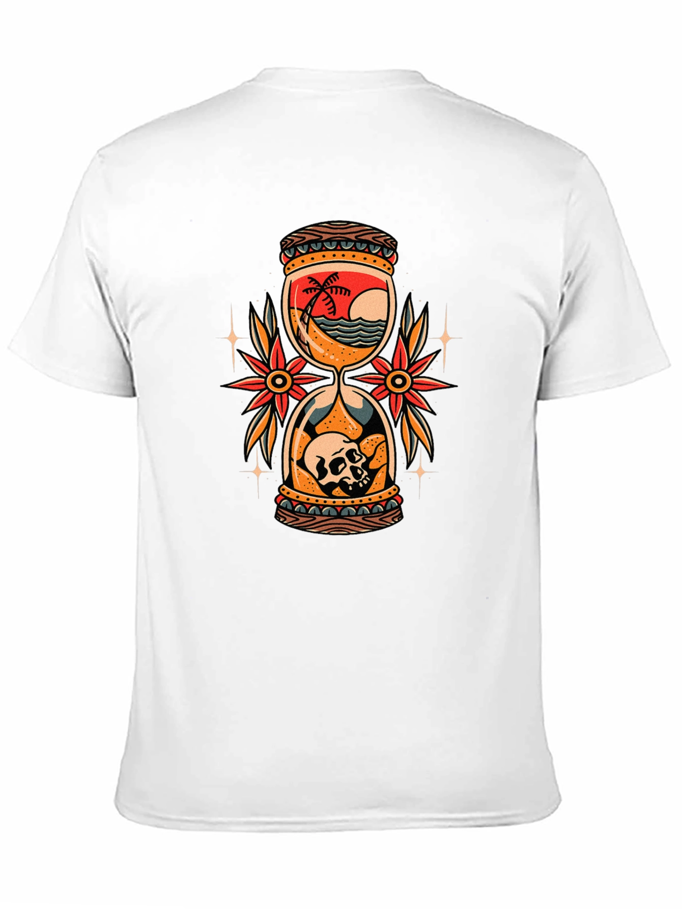 Hourglass Skull Beach Graphic Tee
