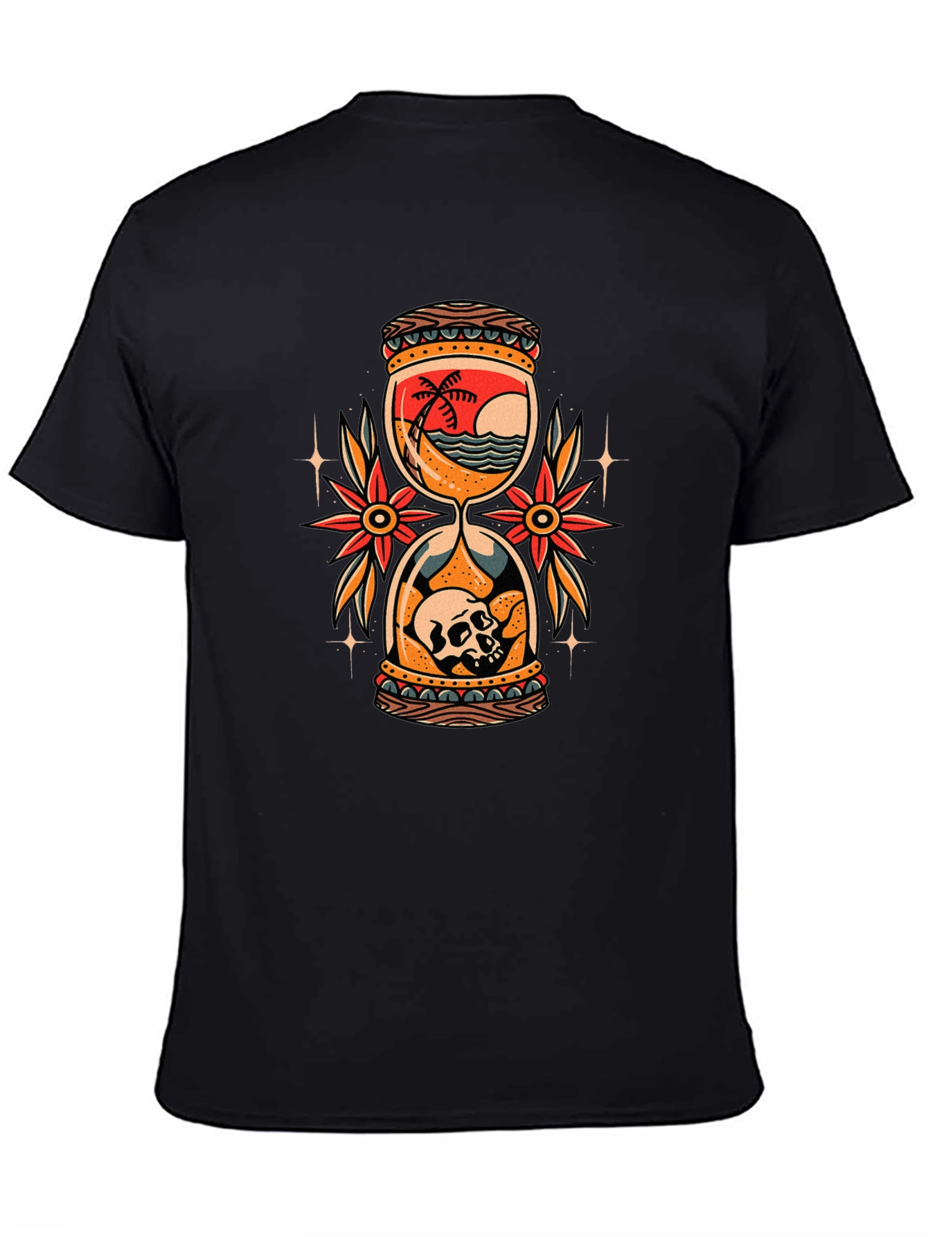 Hourglass Skull Beach Graphic Tee
