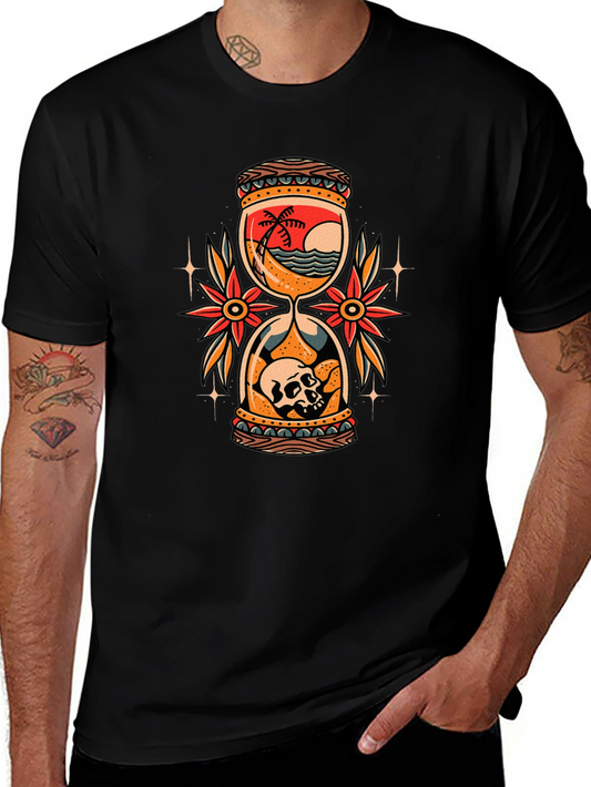 Hourglass Skull Beach Graphic Tee