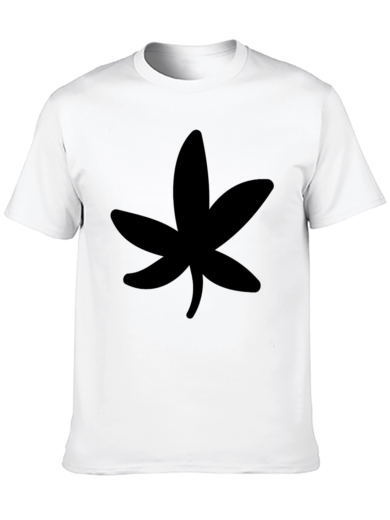 Black T-Shirt with Abstract Leaf Design