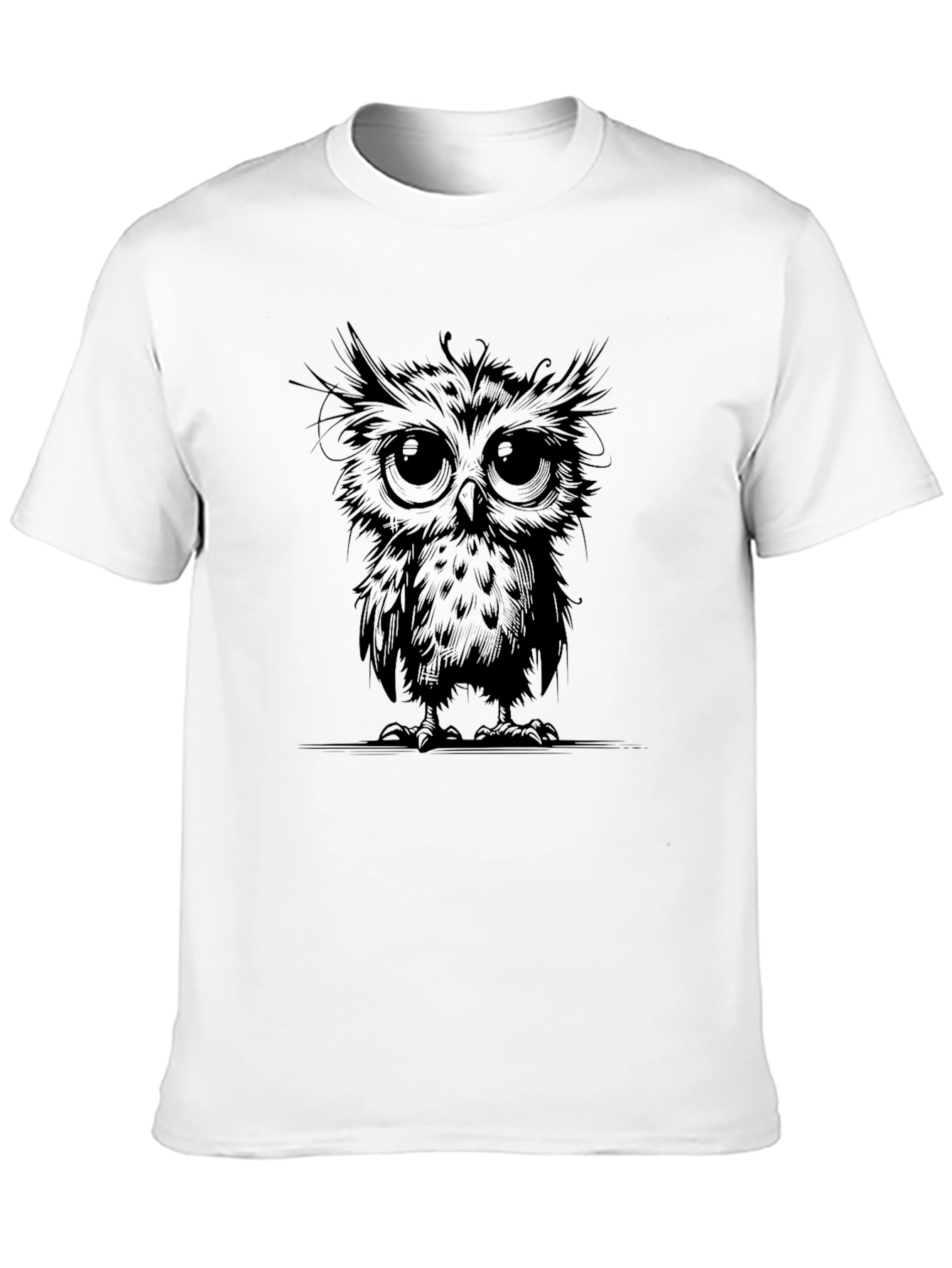 Stylish Owl Graphic Black T-Shirt