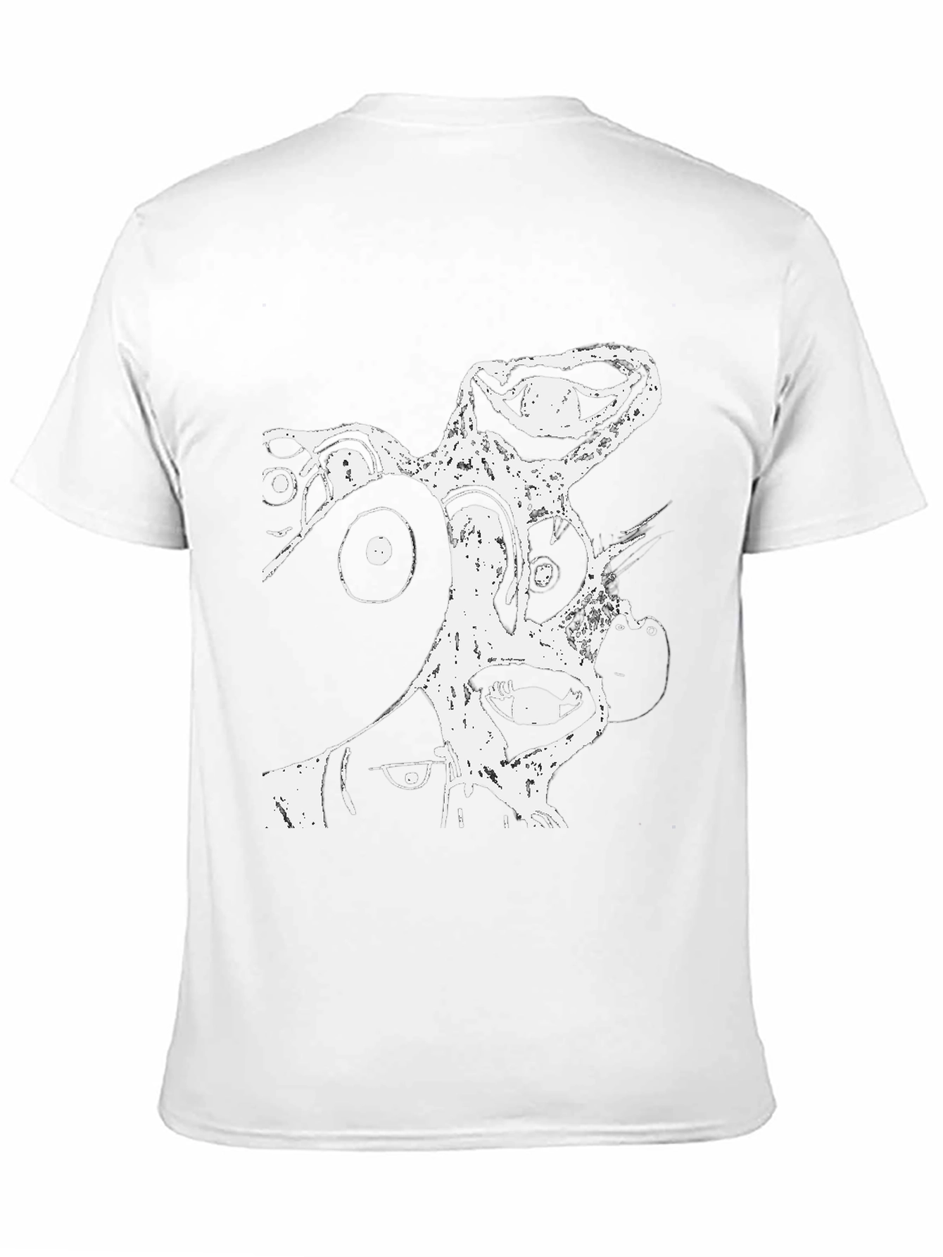 Abstract Graphic Print T-Shirt - Casual Black Tee