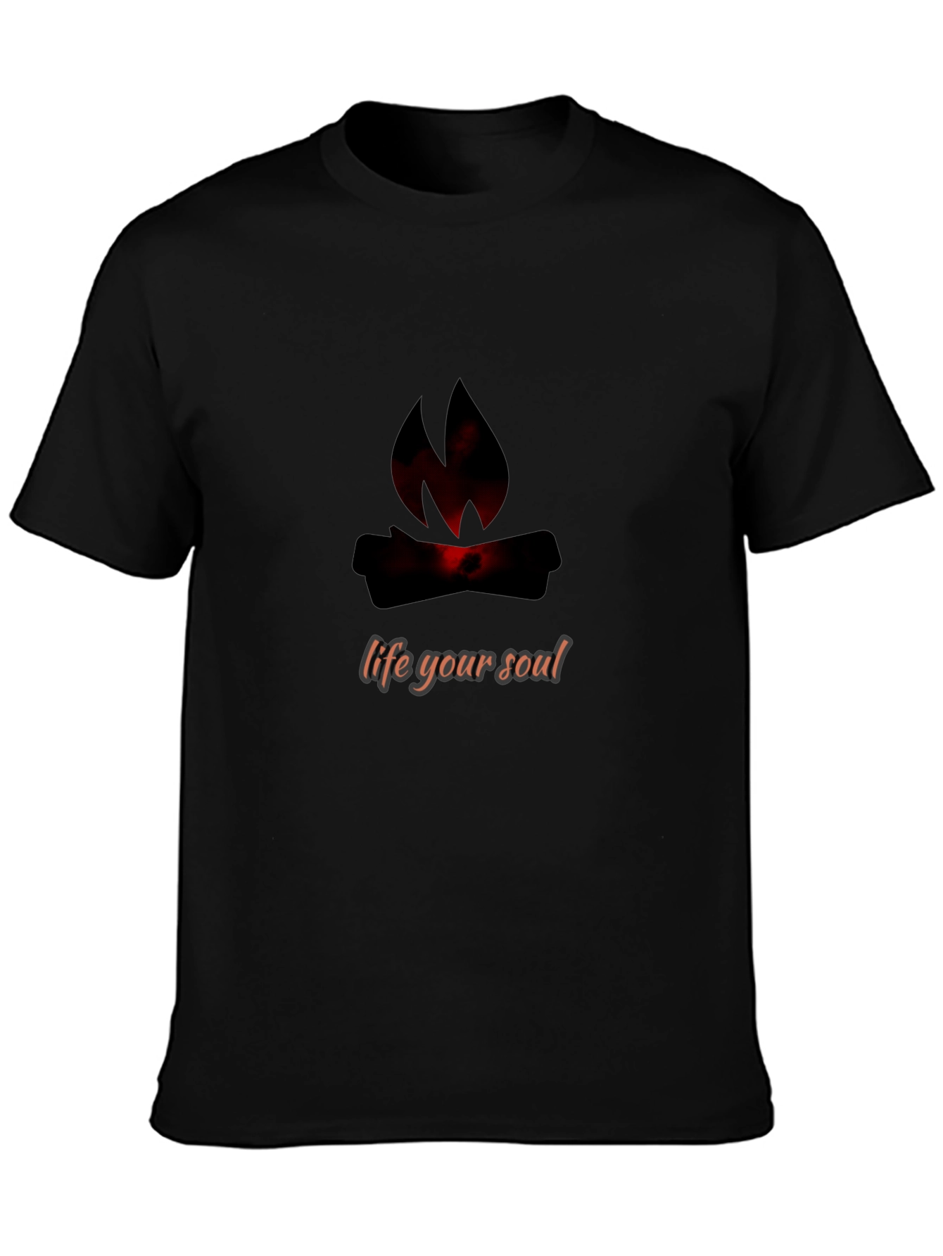 Soulful Fire Graphic Tee - Black Cotton