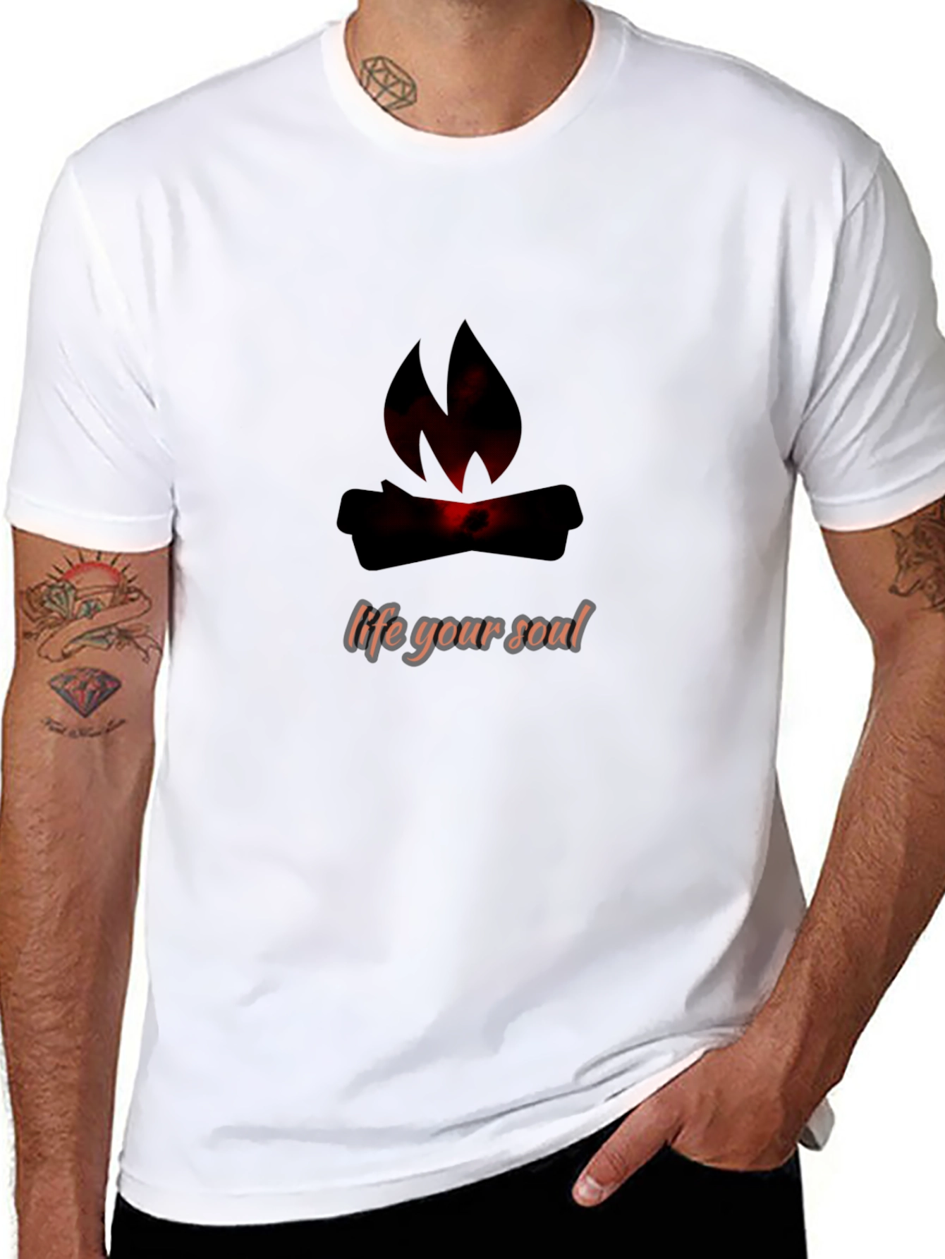 Soulful Fire Graphic Tee - Black Cotton
