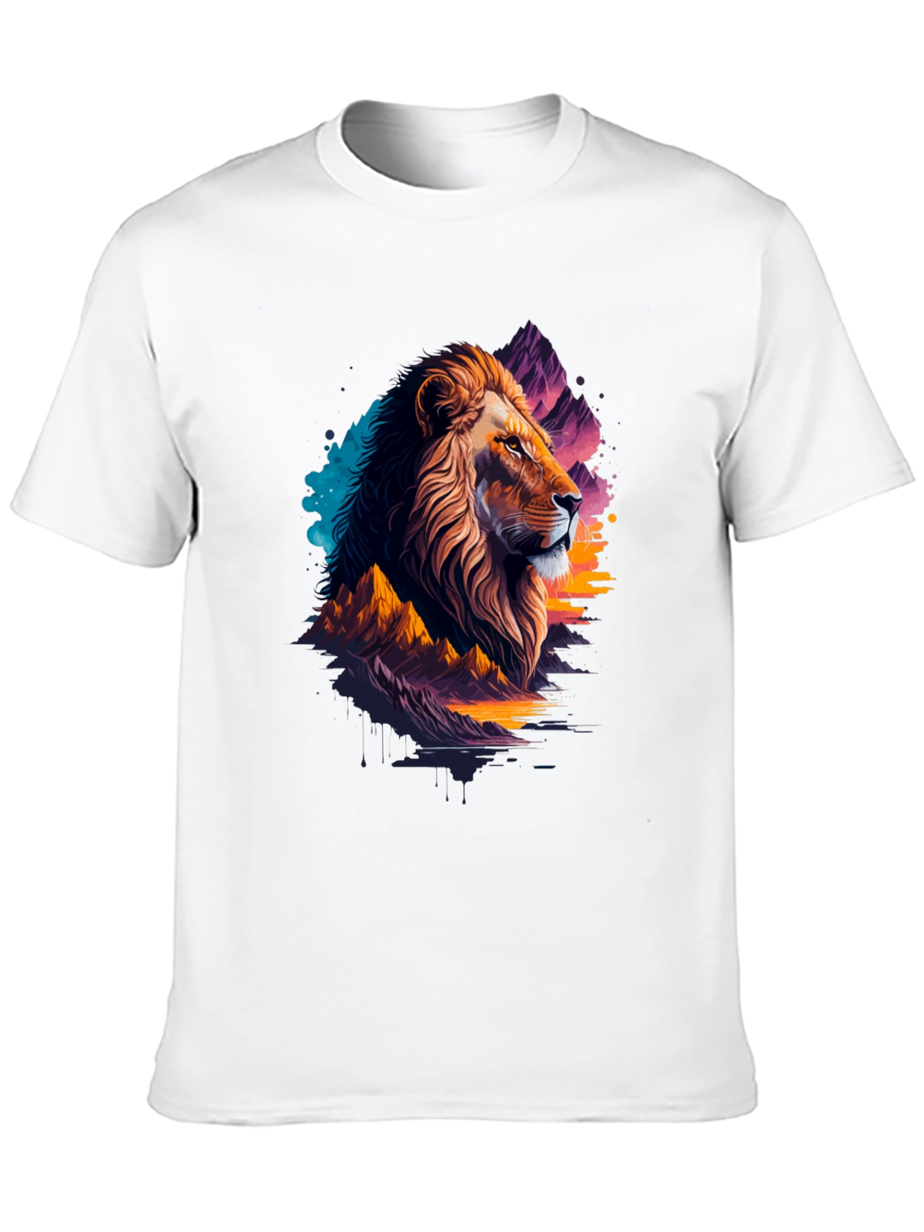 Lion Graphic Tee - Artistic Mens T-Shirt