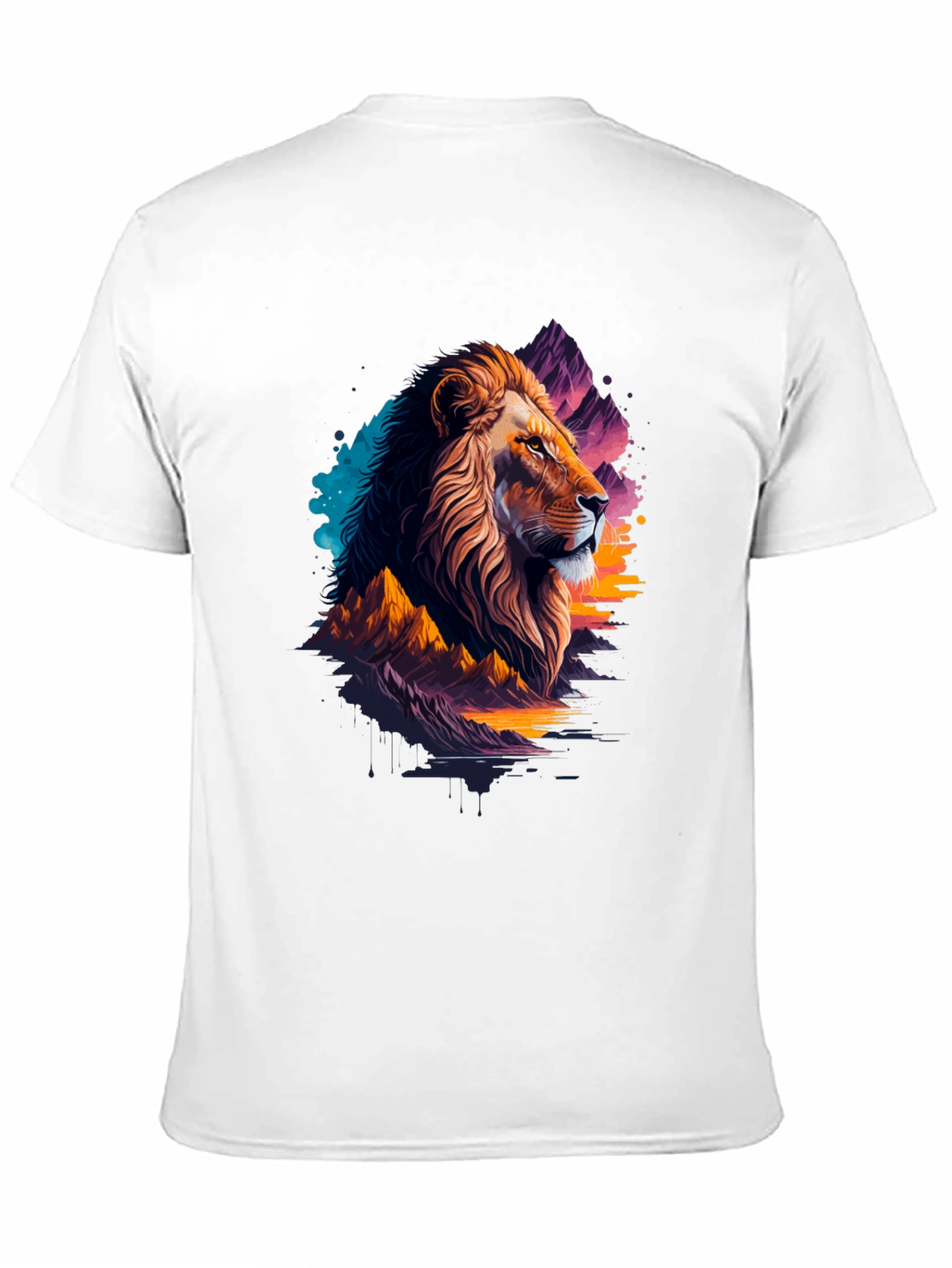 Lion Graphic Tee - Artistic Mens T-Shirt