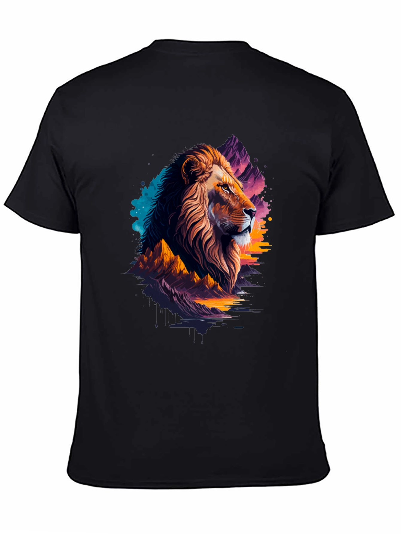 Lion Graphic Tee - Artistic Mens T-Shirt