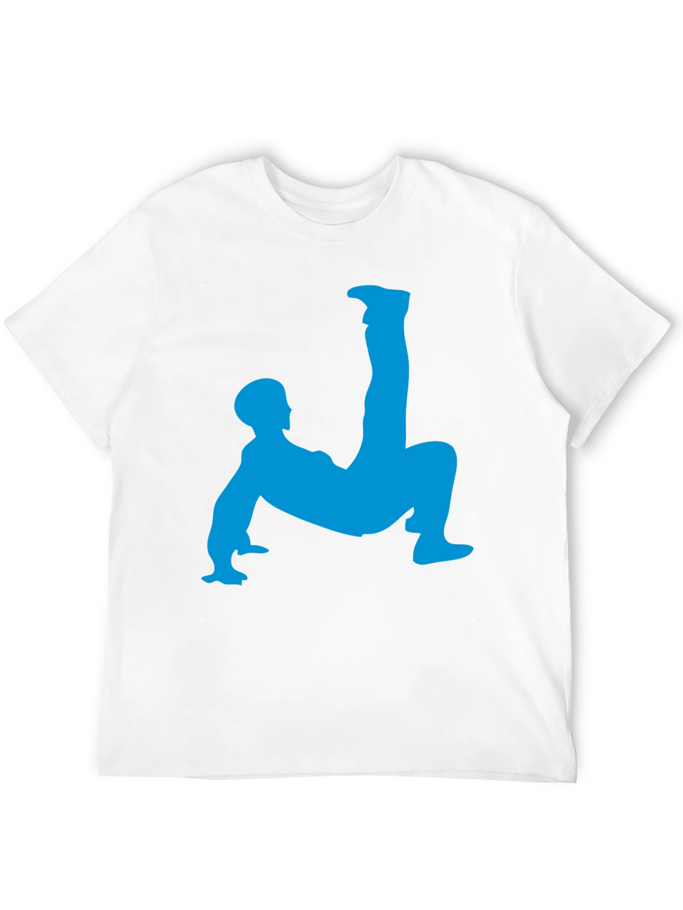 Unique Black T-Shirt with Blue Acrobat Design