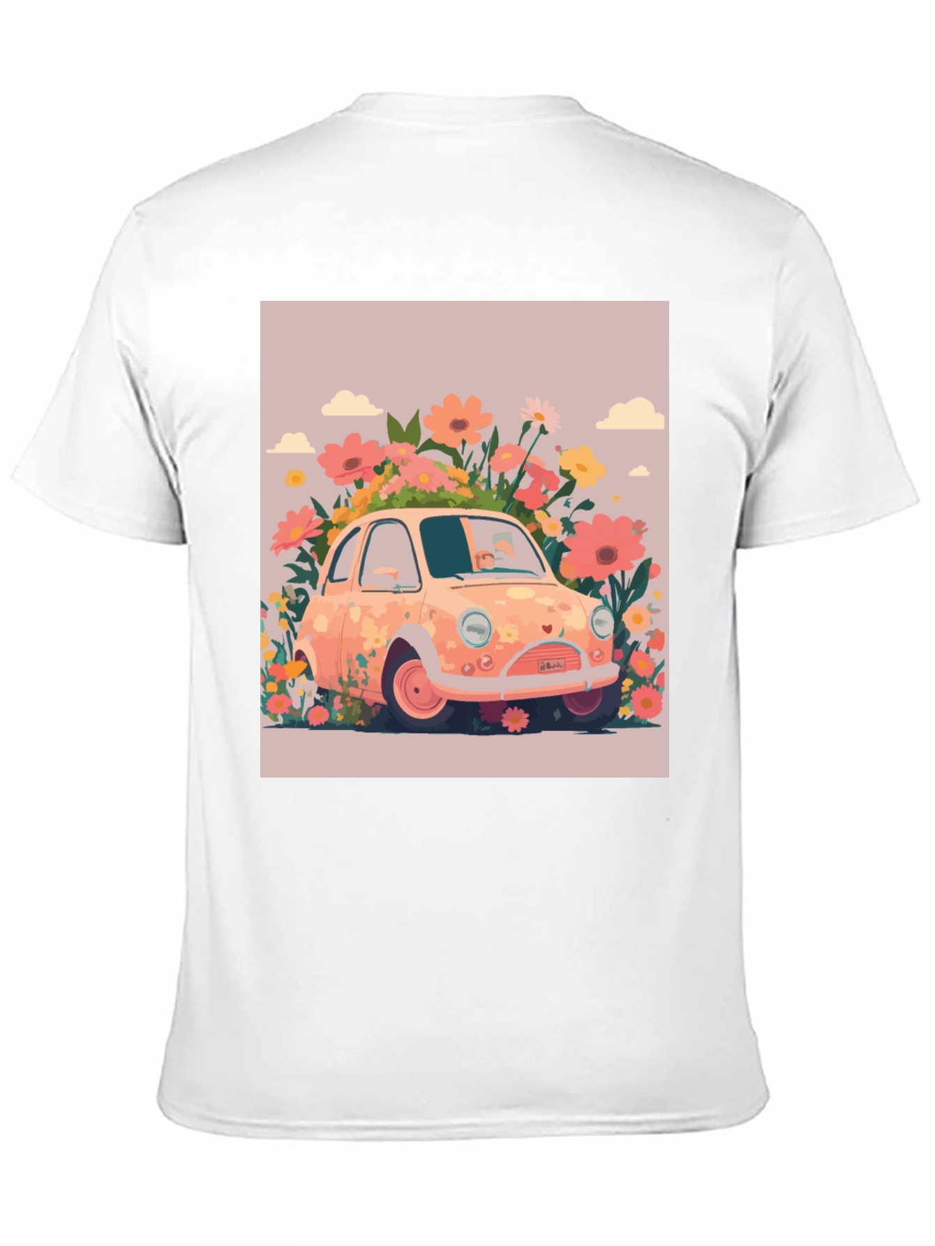 Floral Car Graphic Tee - Stylish Comfort