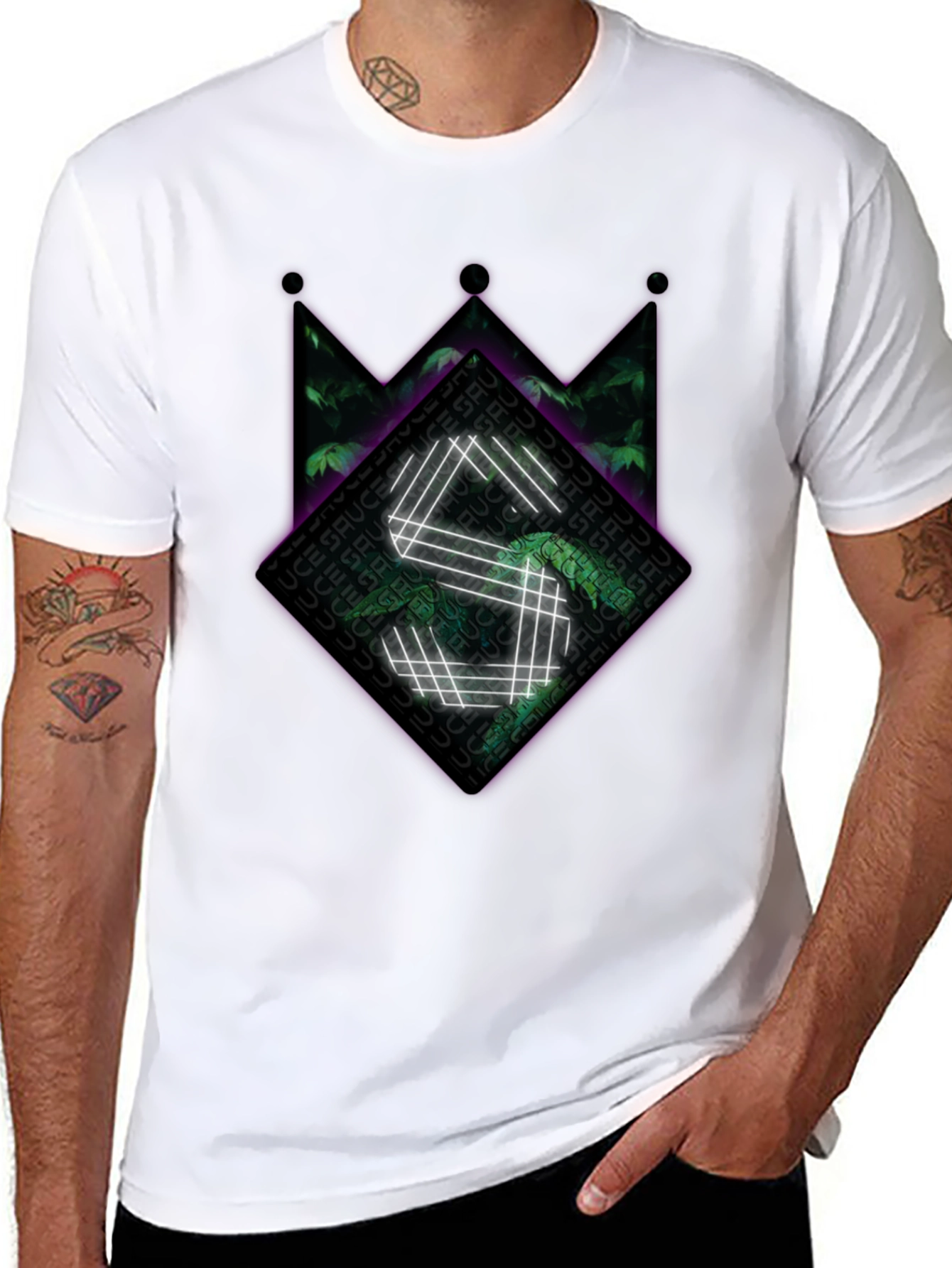 Sauce Crown Graphic Tee - Black Cotton Blend