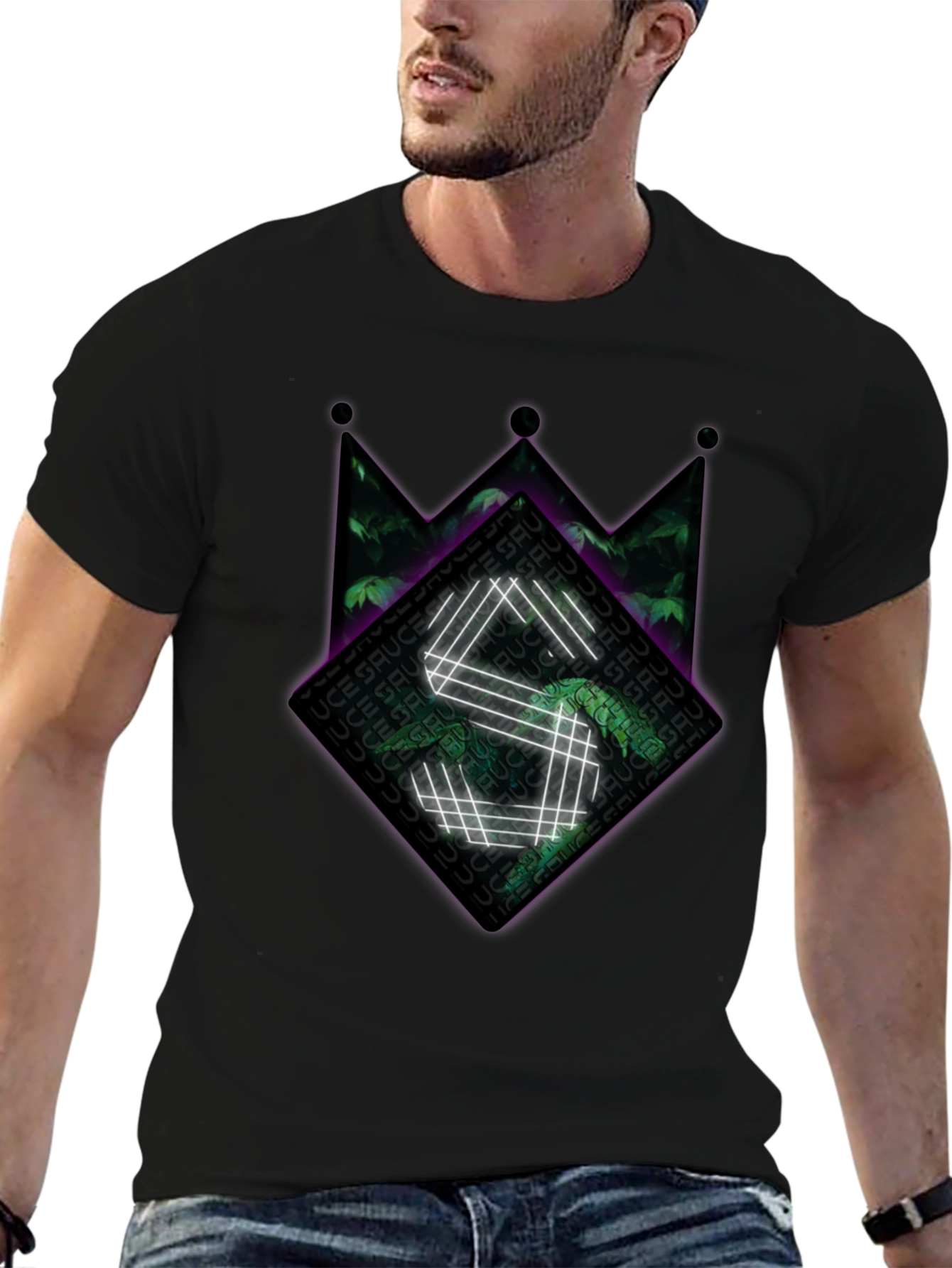 Sauce Crown Graphic Tee - Black Cotton Blend