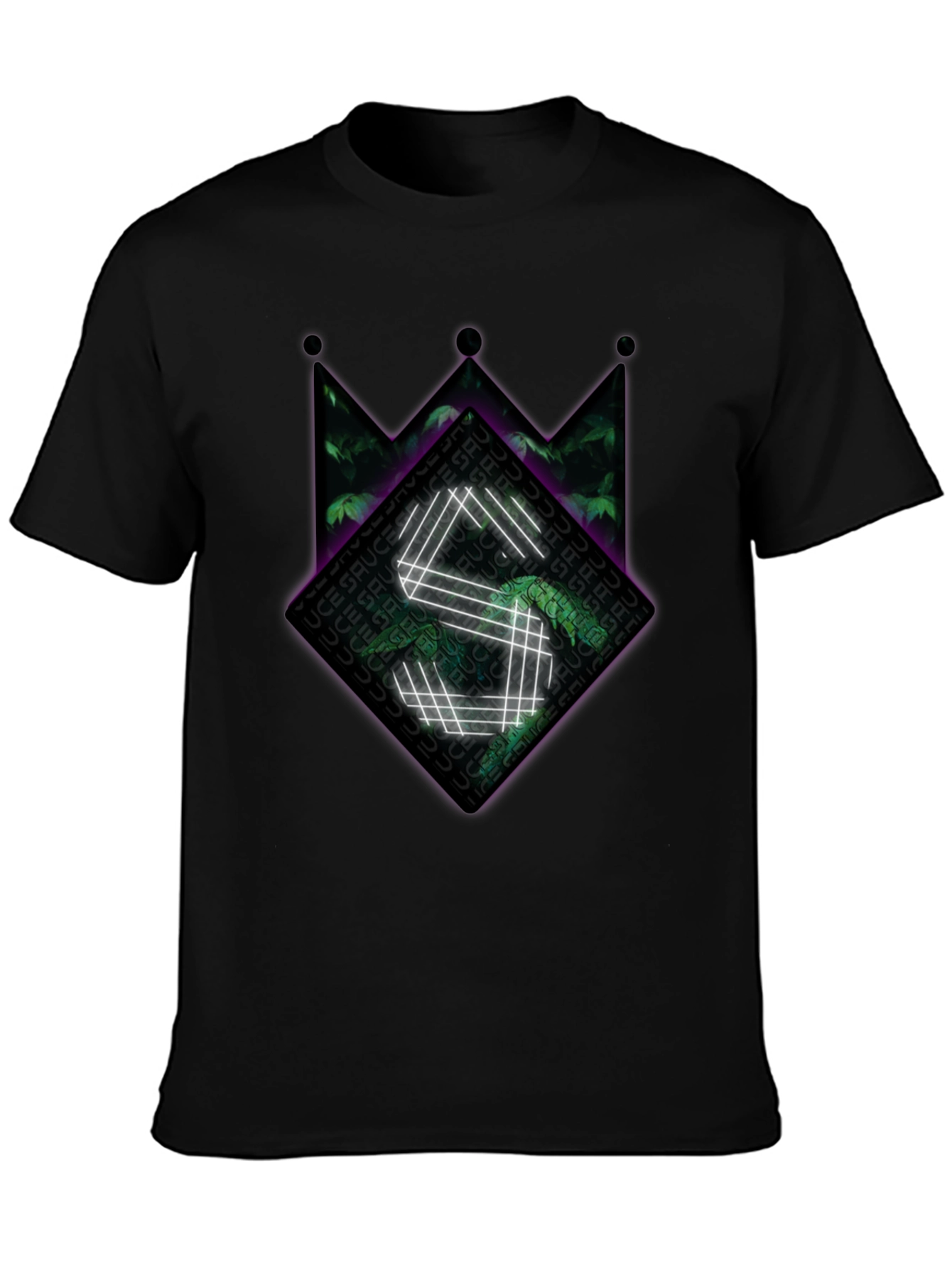 Sauce Crown Graphic Tee - Black Cotton Blend