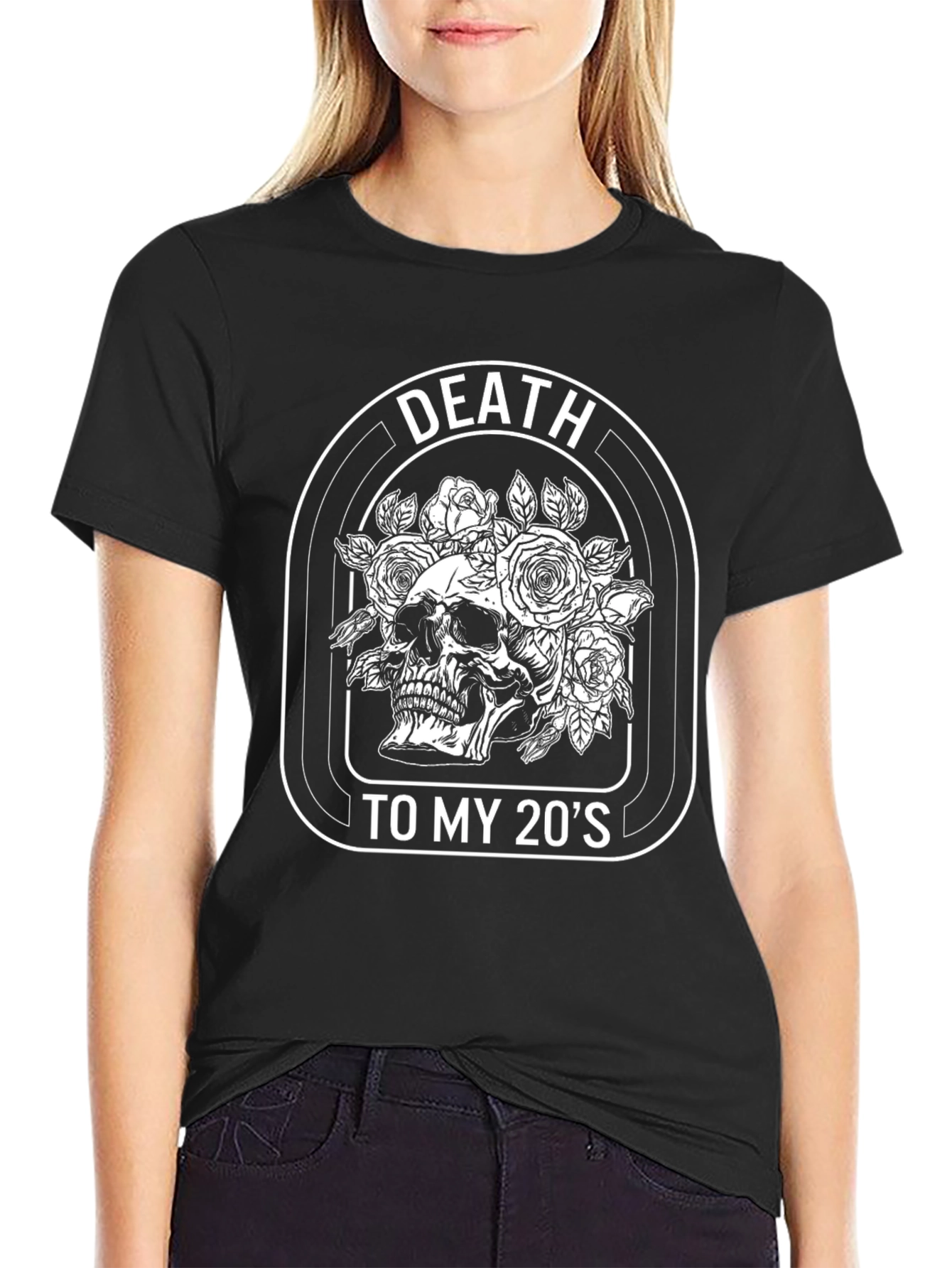 Death To My 20s Skull Rose Graphic Tee