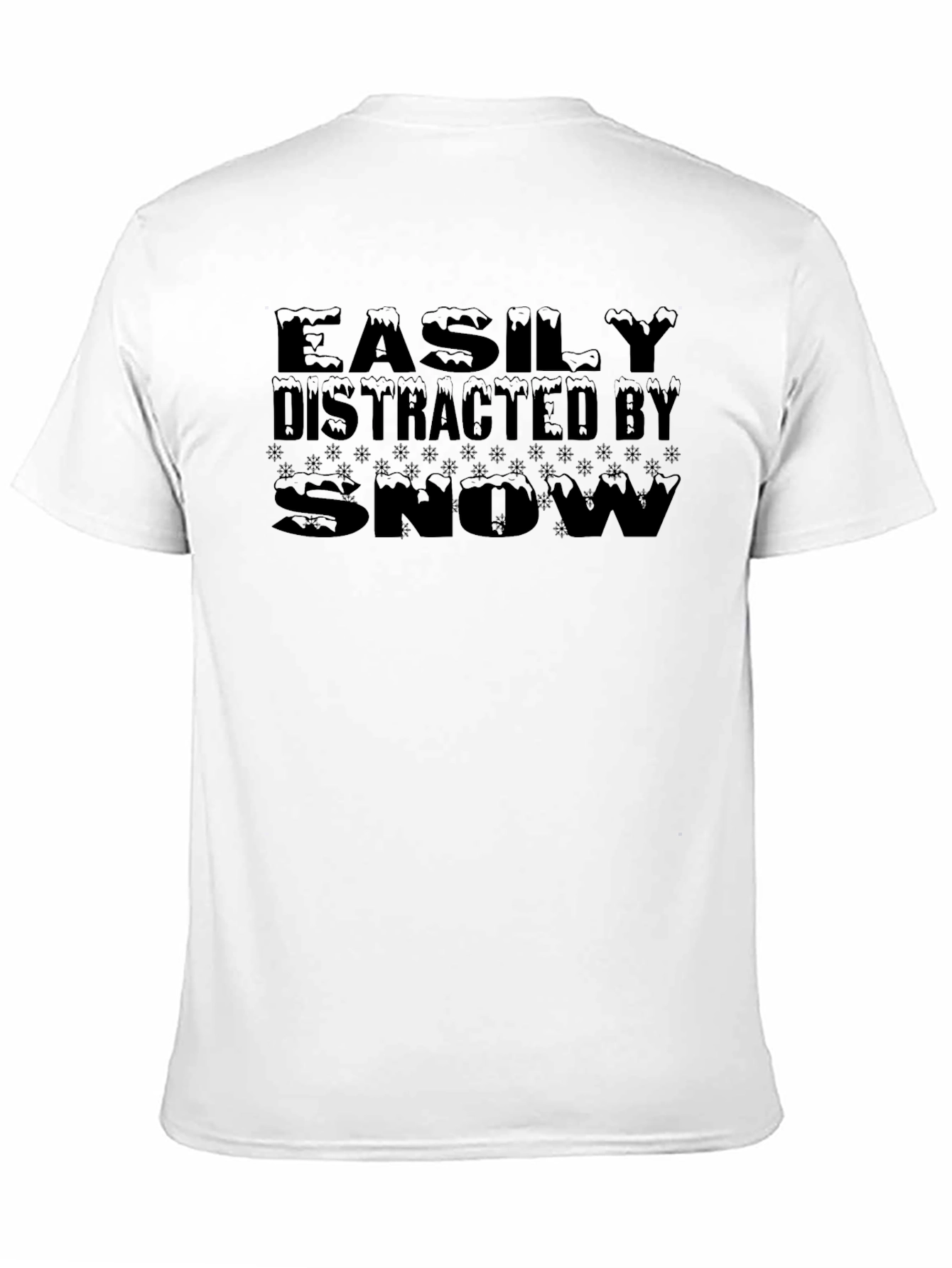 Easily Distracted By Snow Black Graphic Tee