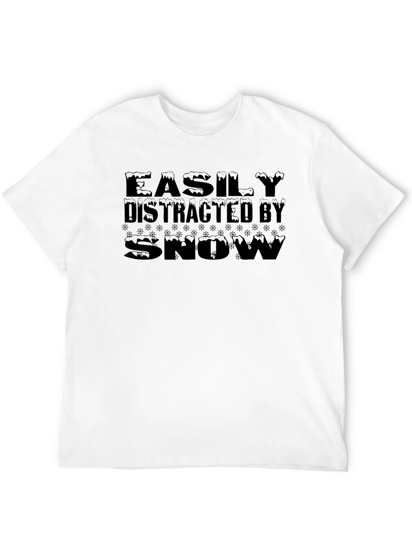 Easily Distracted By Snow Black Graphic Tee