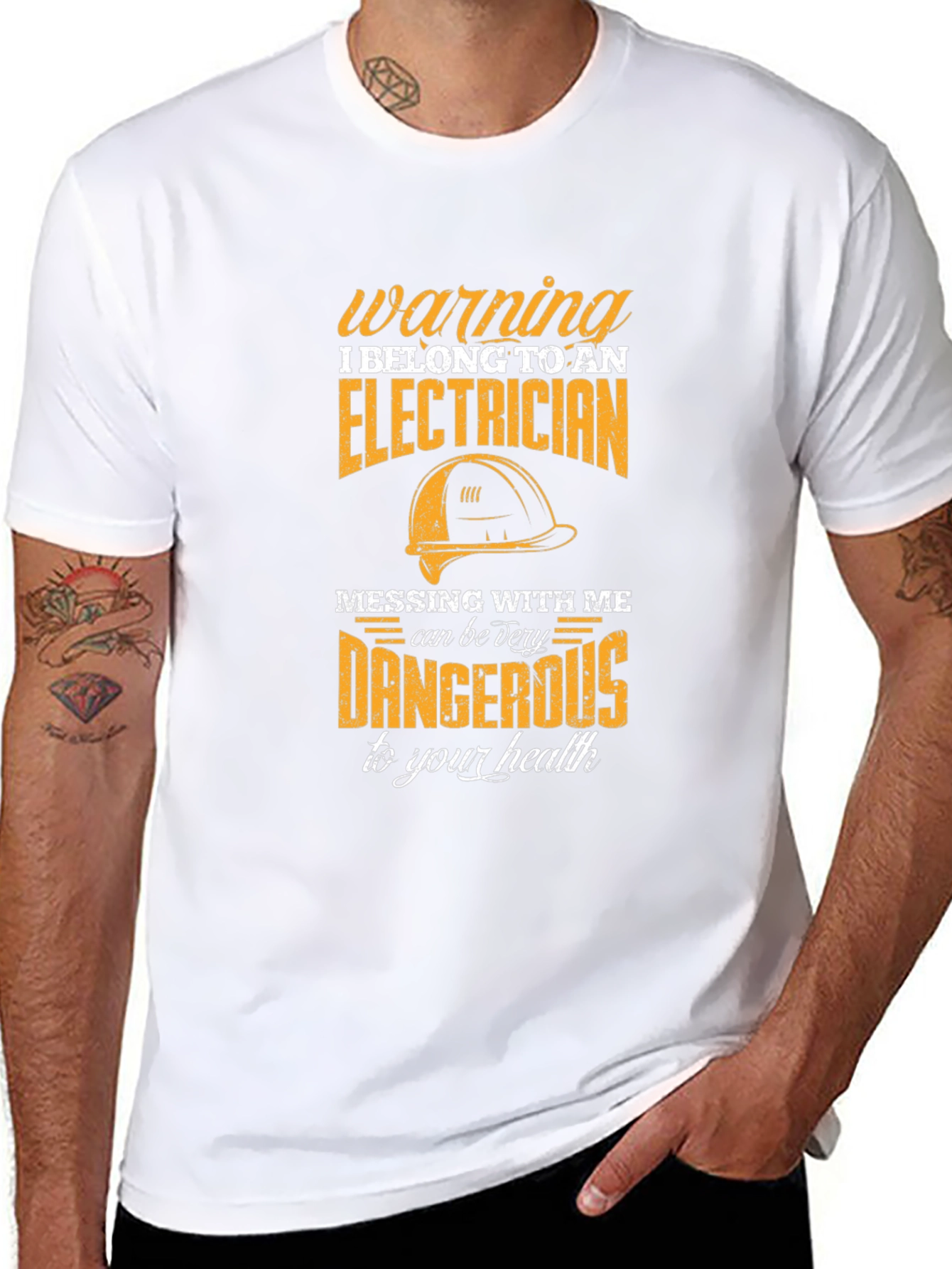 Electrician Warning T-Shirt - Funny Bold Design