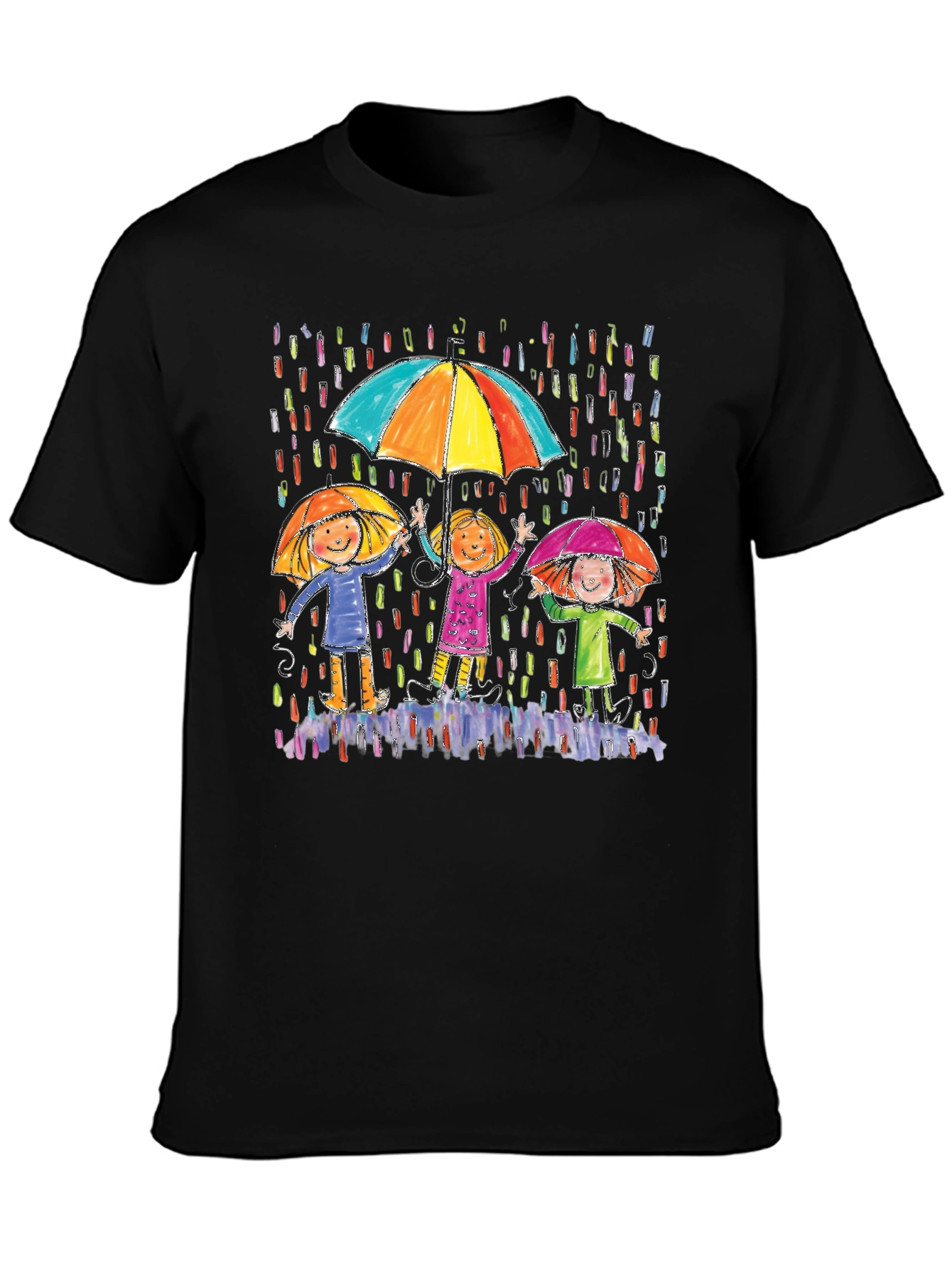 Rainy Day Kids Graphic Tee - Black