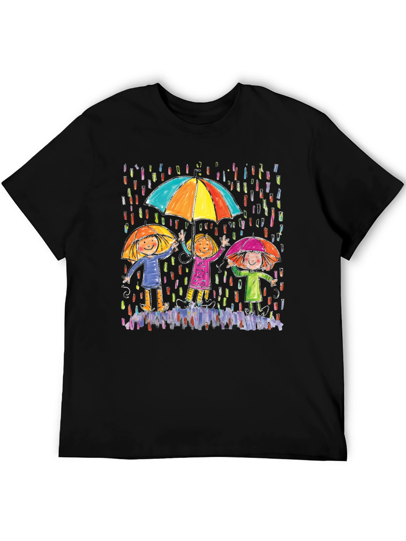 Rainy Day Kids Graphic Tee - Black