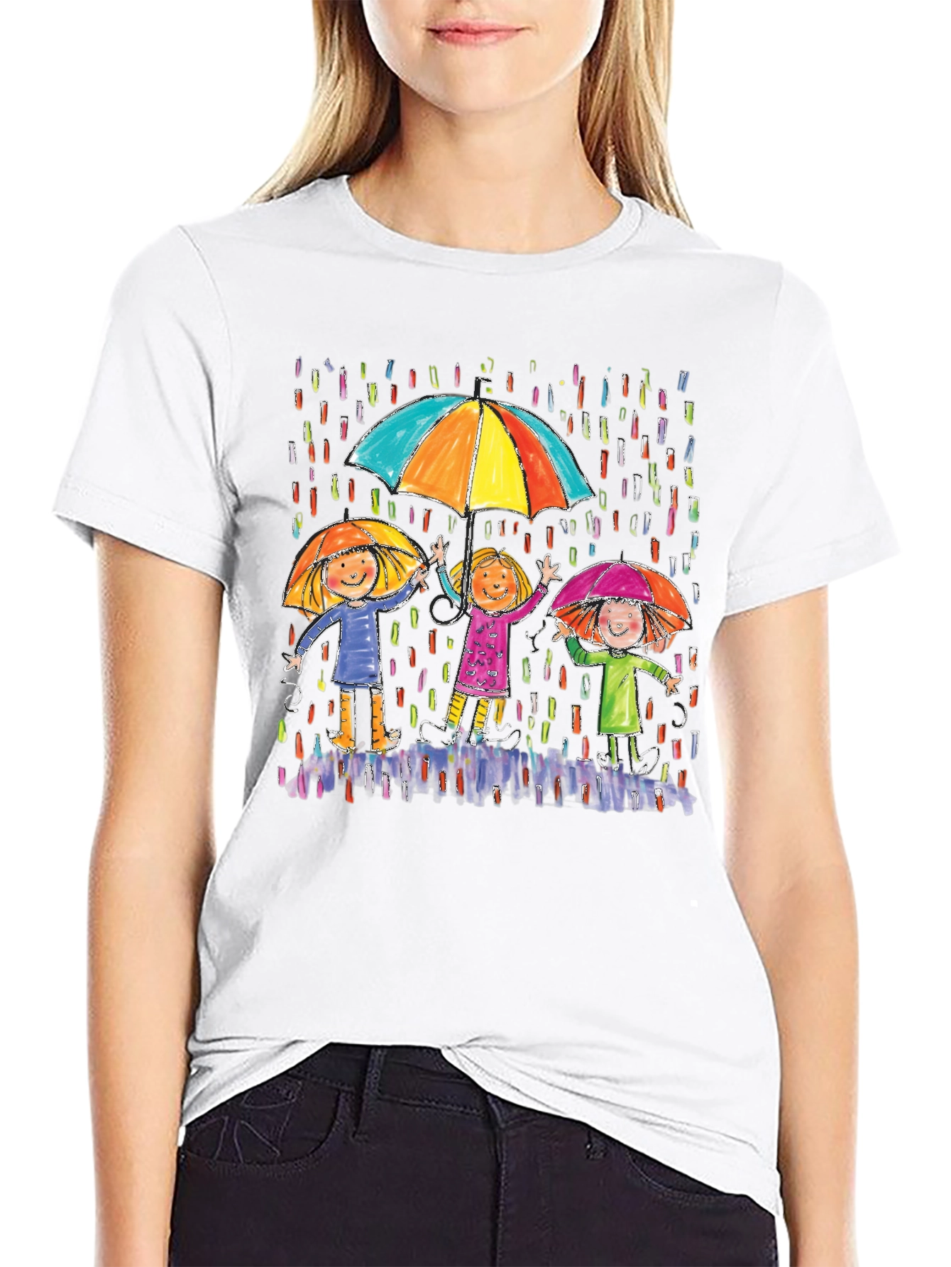 Rainy Day Kids Graphic Tee - Black
