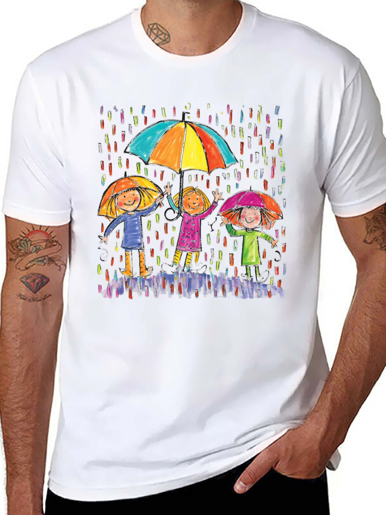 Rainy Day Kids Graphic Tee - Black