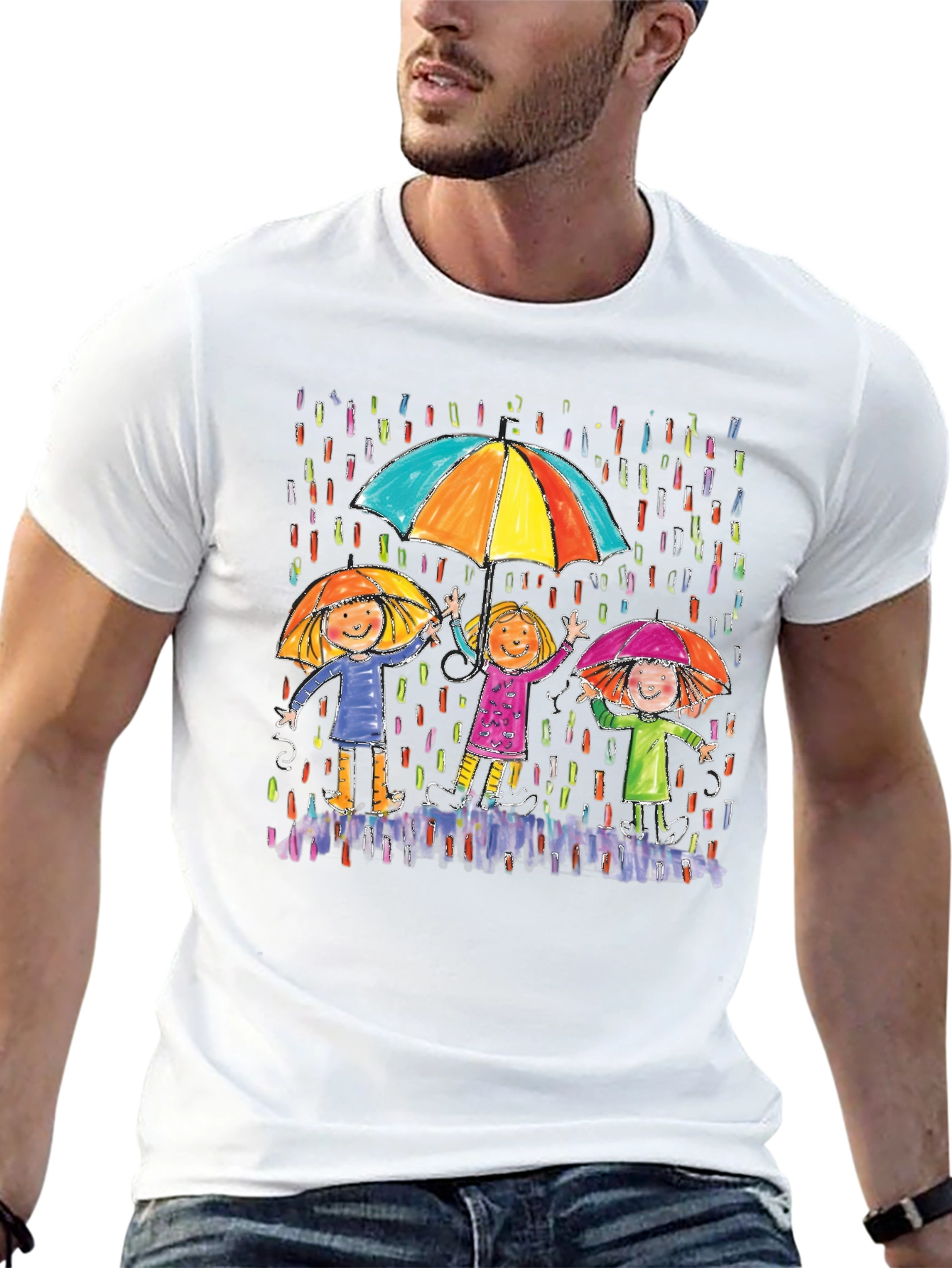 Rainy Day Kids Graphic Tee - Black
