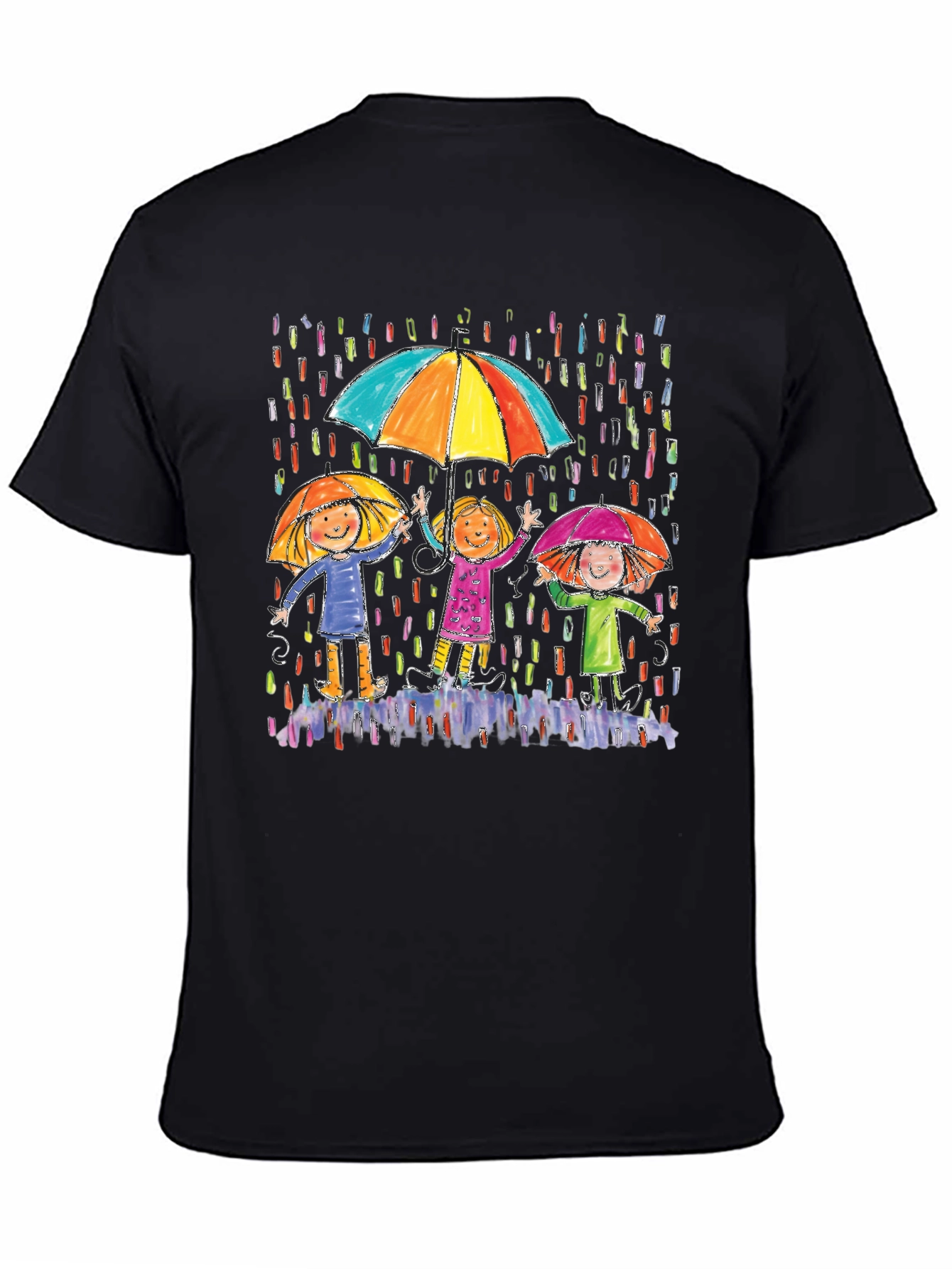 Rainy Day Kids Graphic Tee - Black