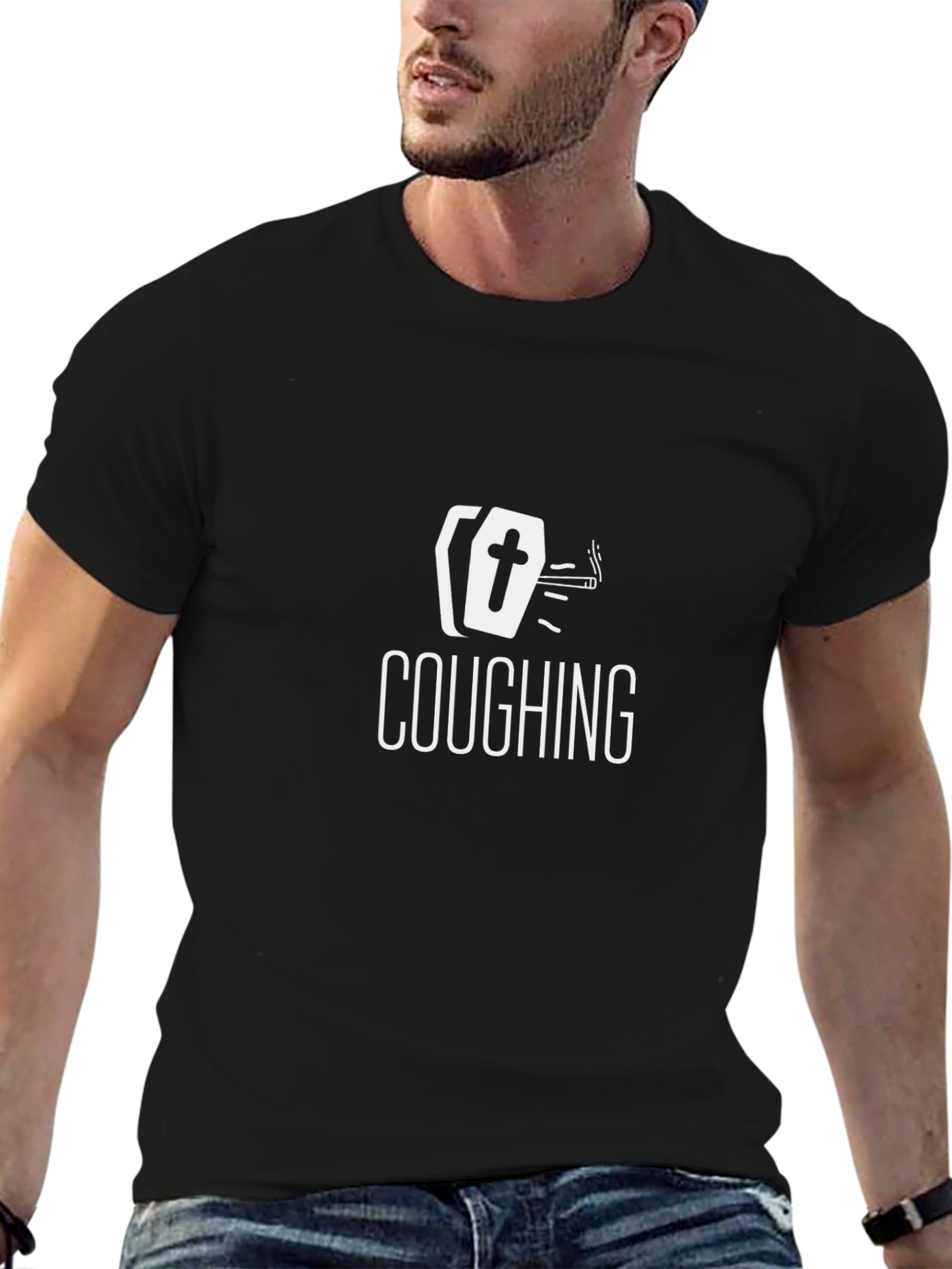 Coughing Coffin T-Shirt - Dark Humor Tee