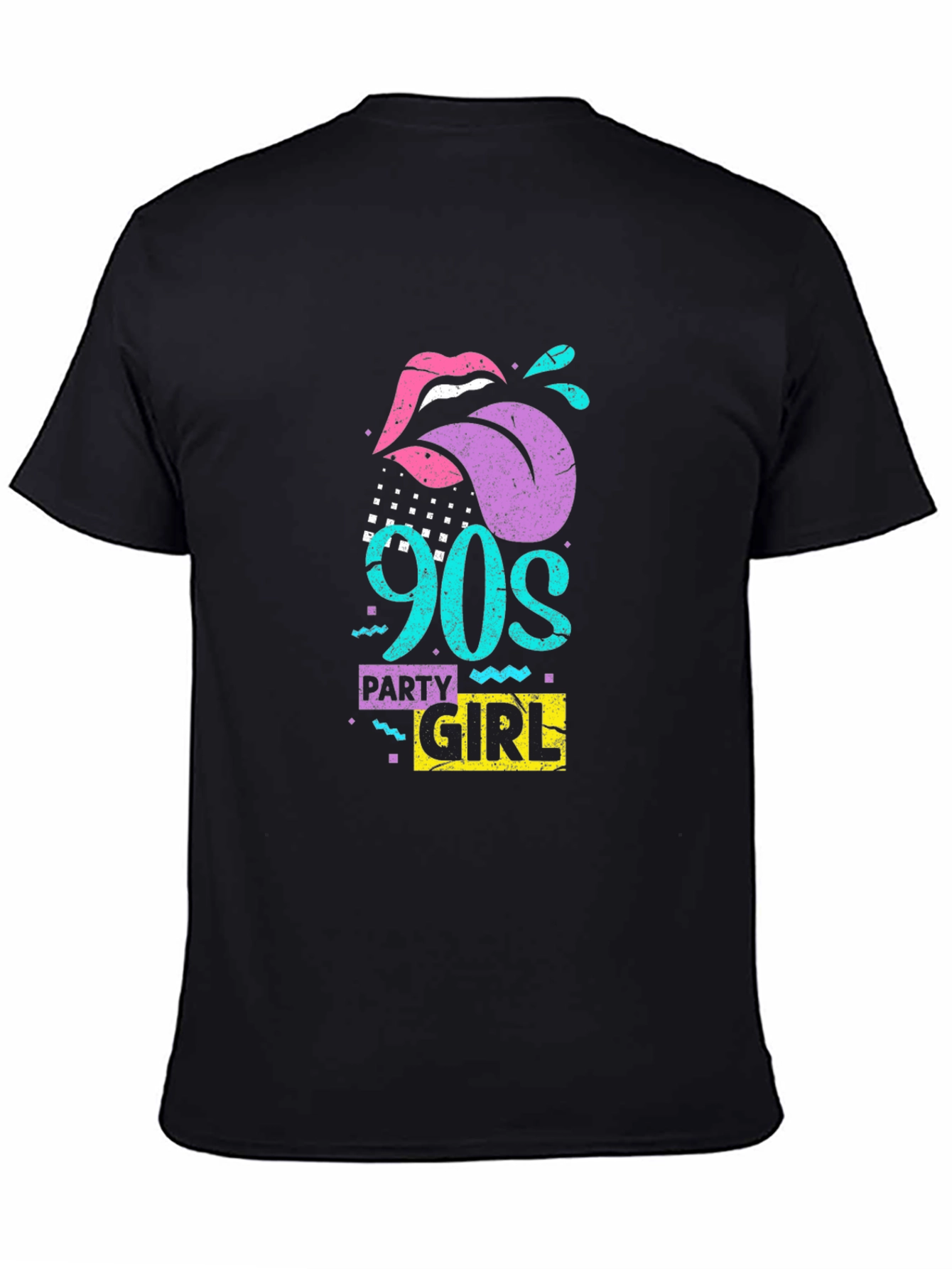 90s Party Girl Black Graphic Tee