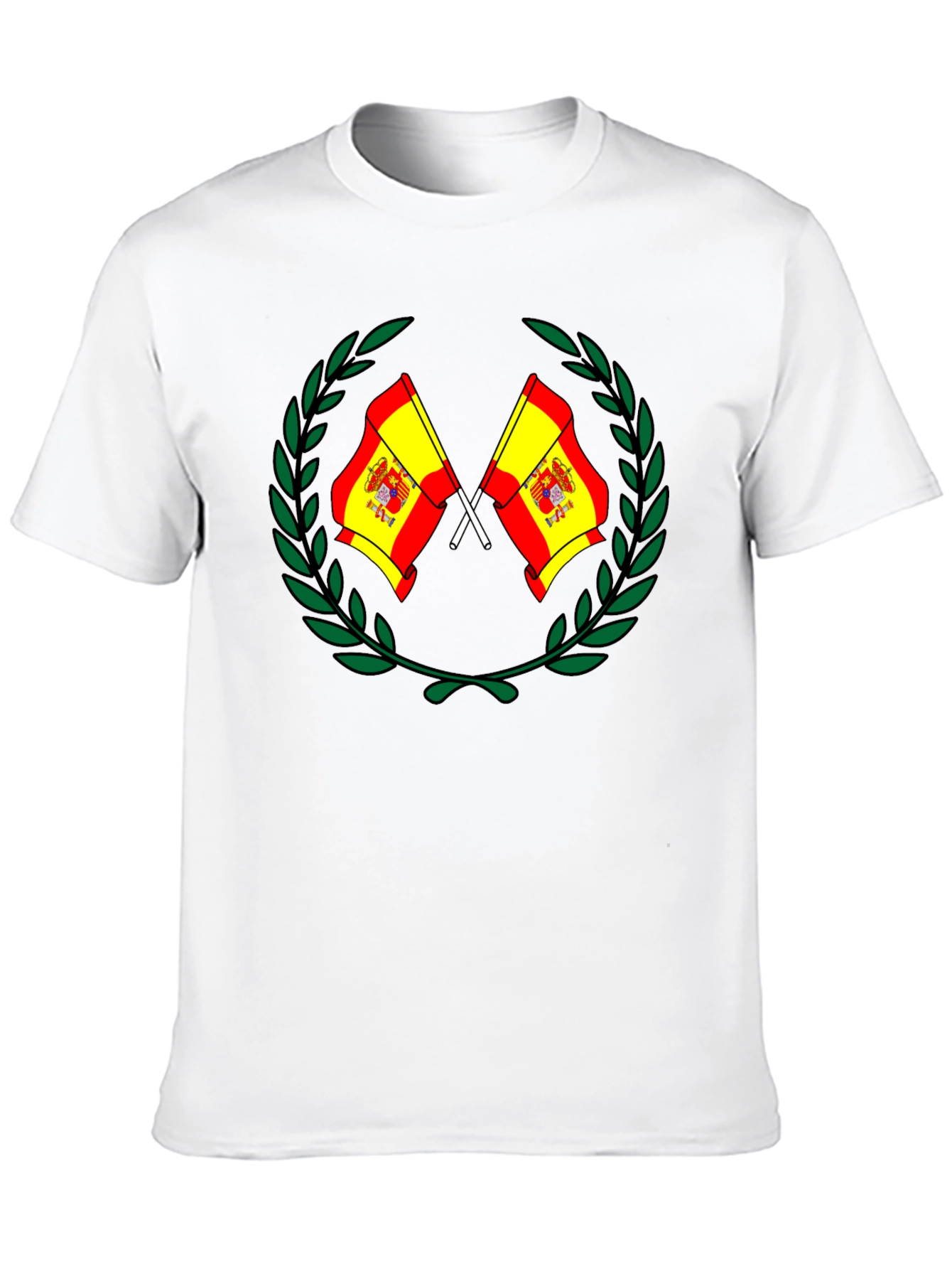 Spanish Flag Emblem Black T-Shirt