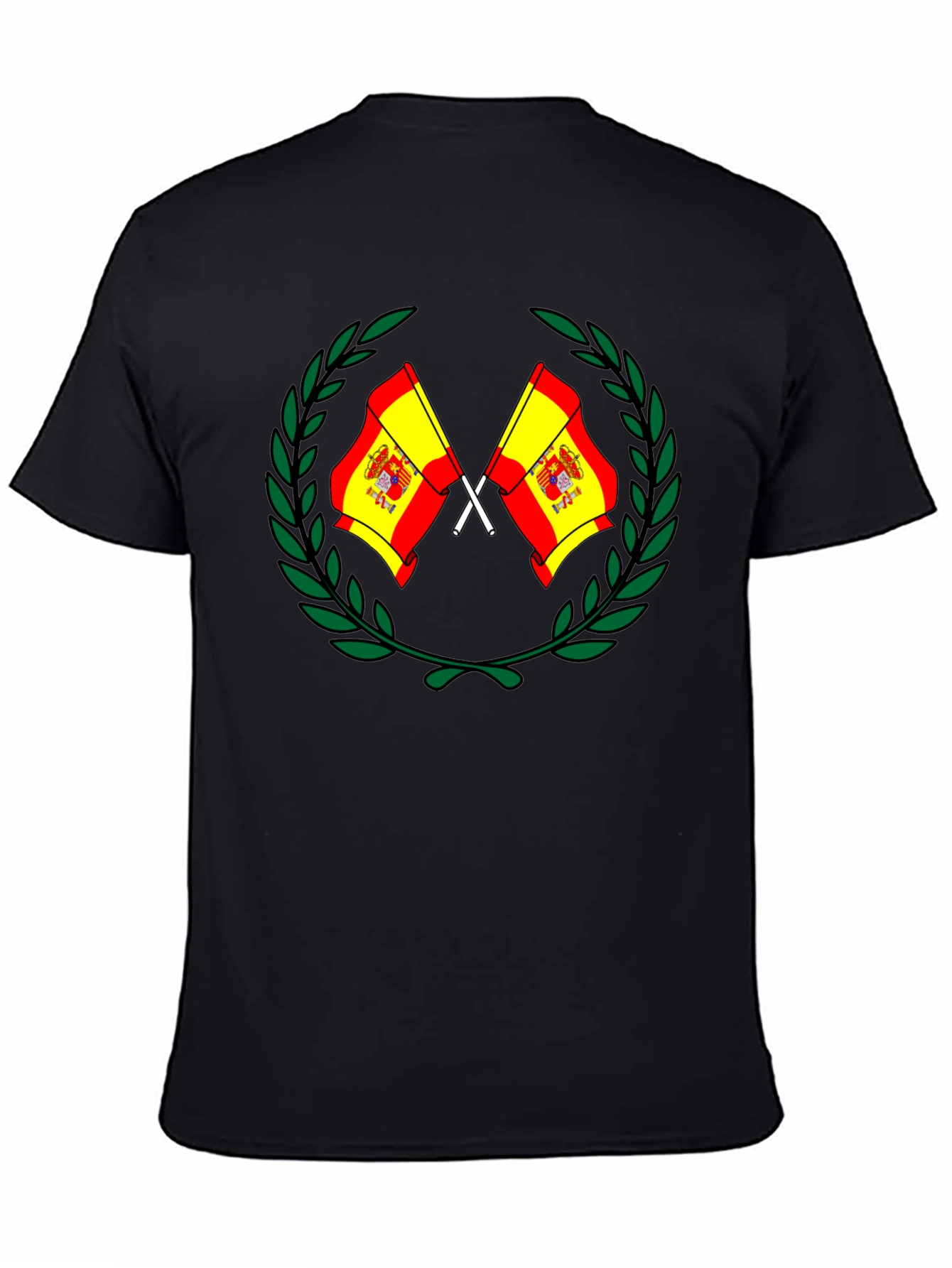 Spanish Flag Emblem Black T-Shirt