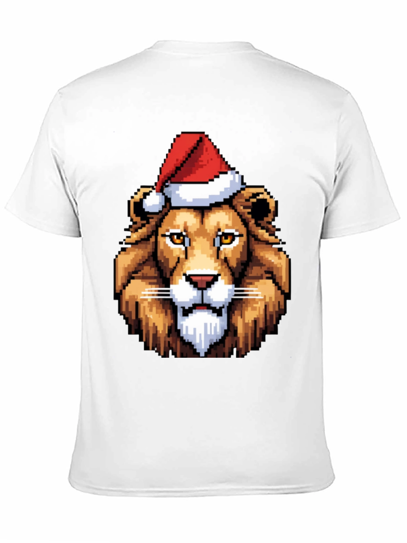 Pixel Art Lion Christmas T-Shirt