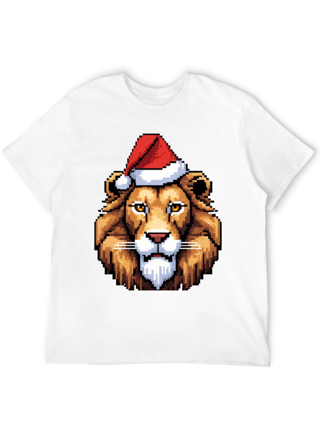 Pixel Art Lion Christmas T-Shirt