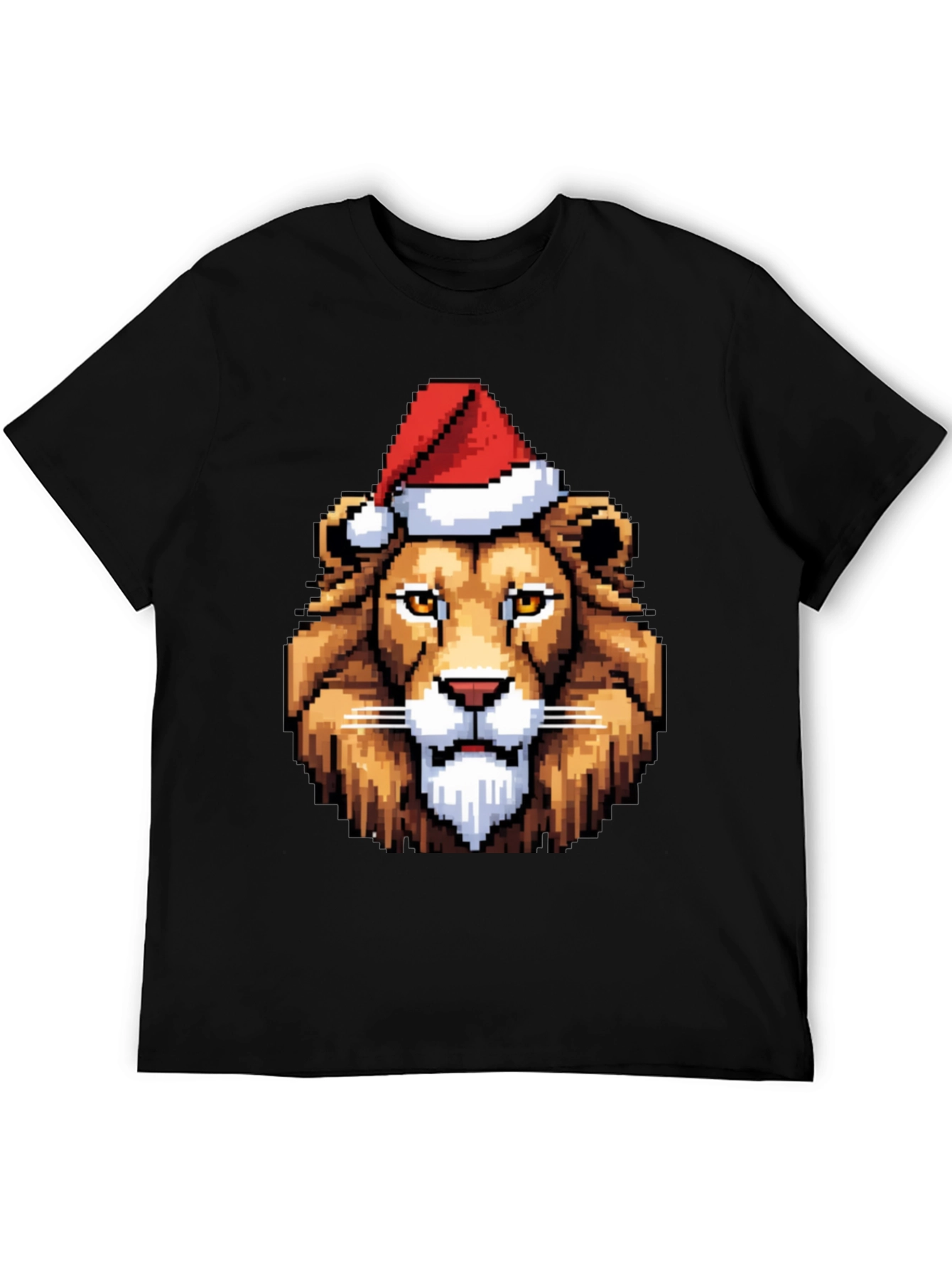 Pixel Art Lion Christmas T-Shirt