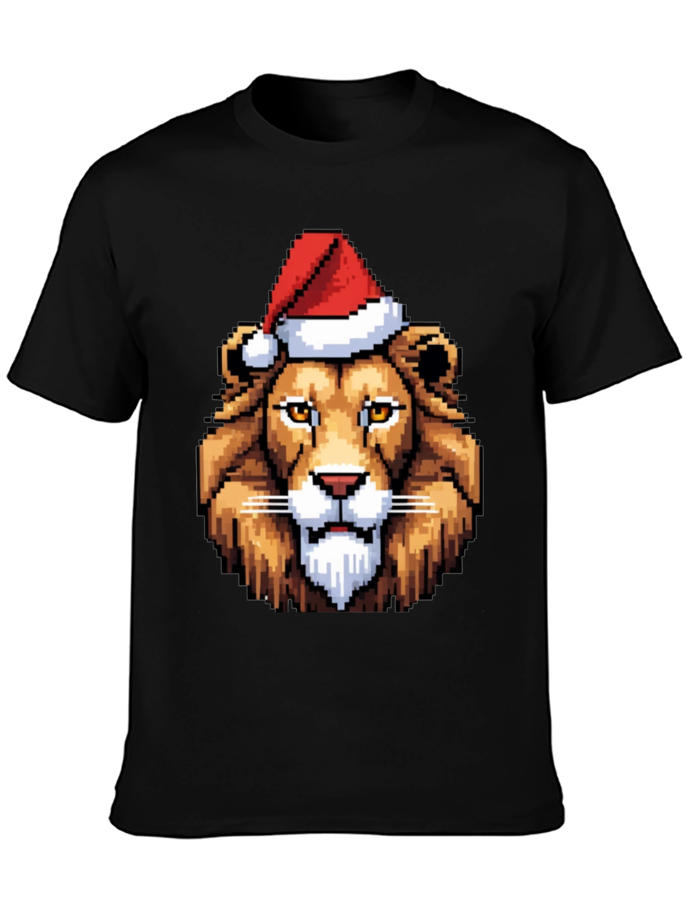 Pixel Art Lion Christmas T-Shirt