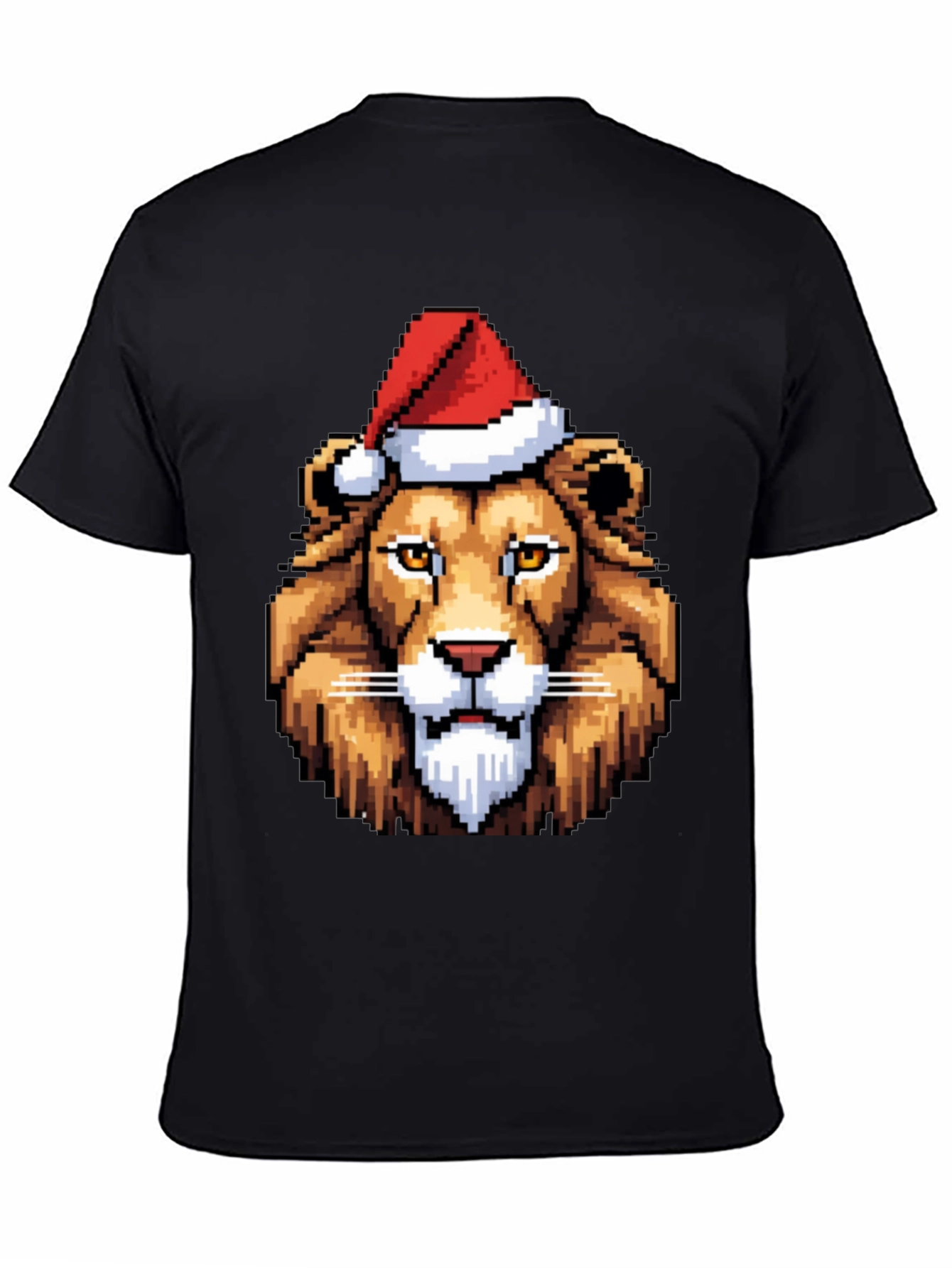 Pixel Art Lion Christmas T-Shirt
