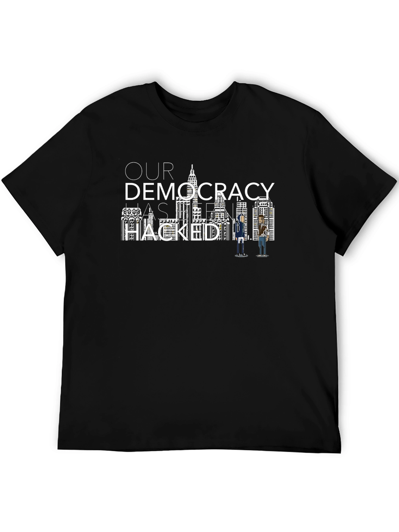 Democracy Hacked Graphic Tee - Black Unisex T-Shirt