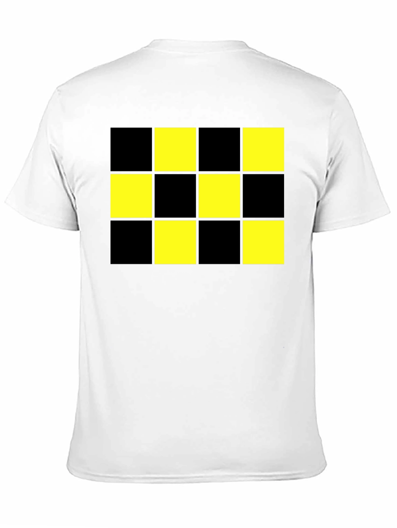 Checkered Pattern T-Shirt - Black & Yellow