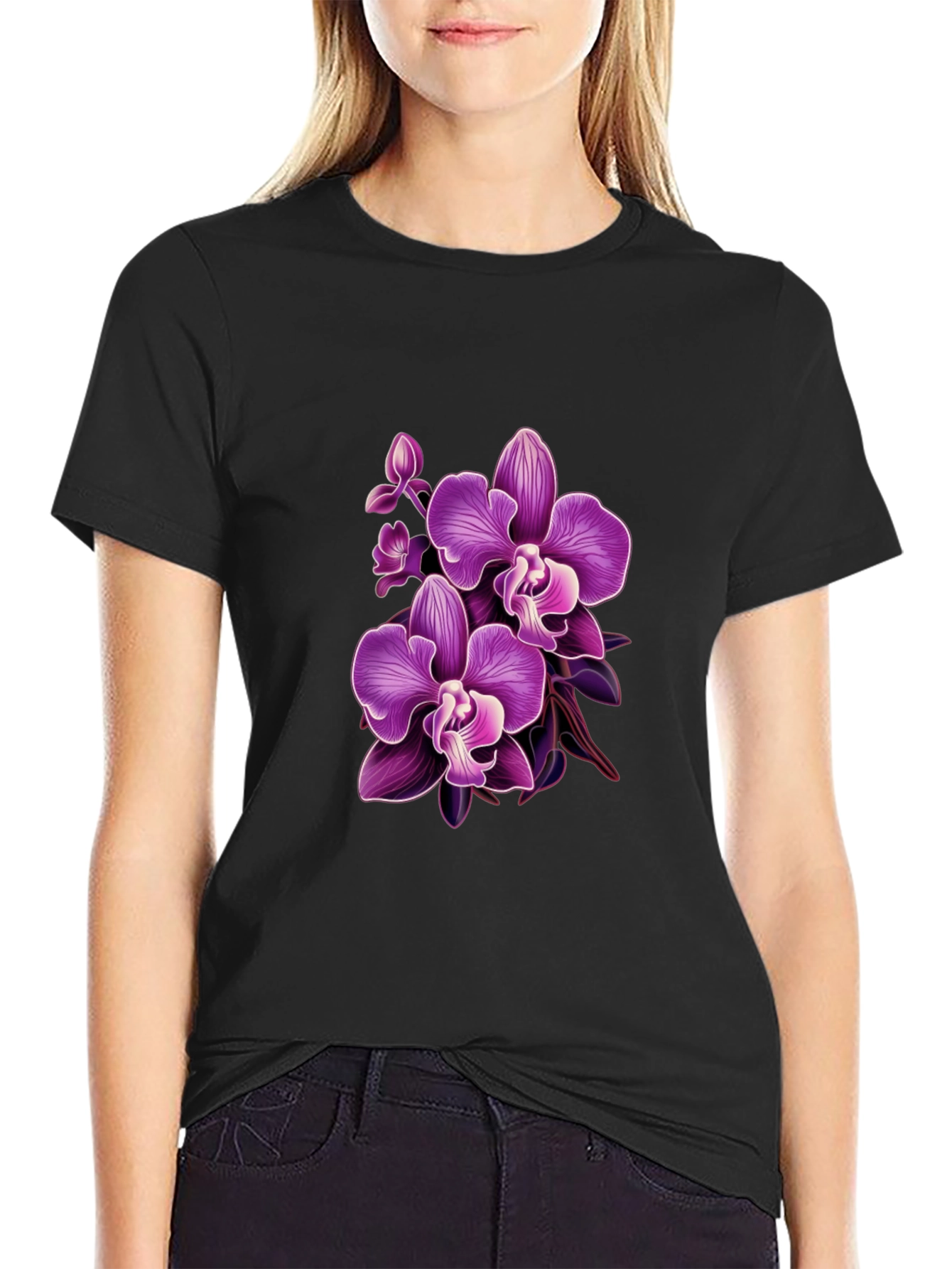 Orchid Graphic T-Shirt - Stylish Floral Design