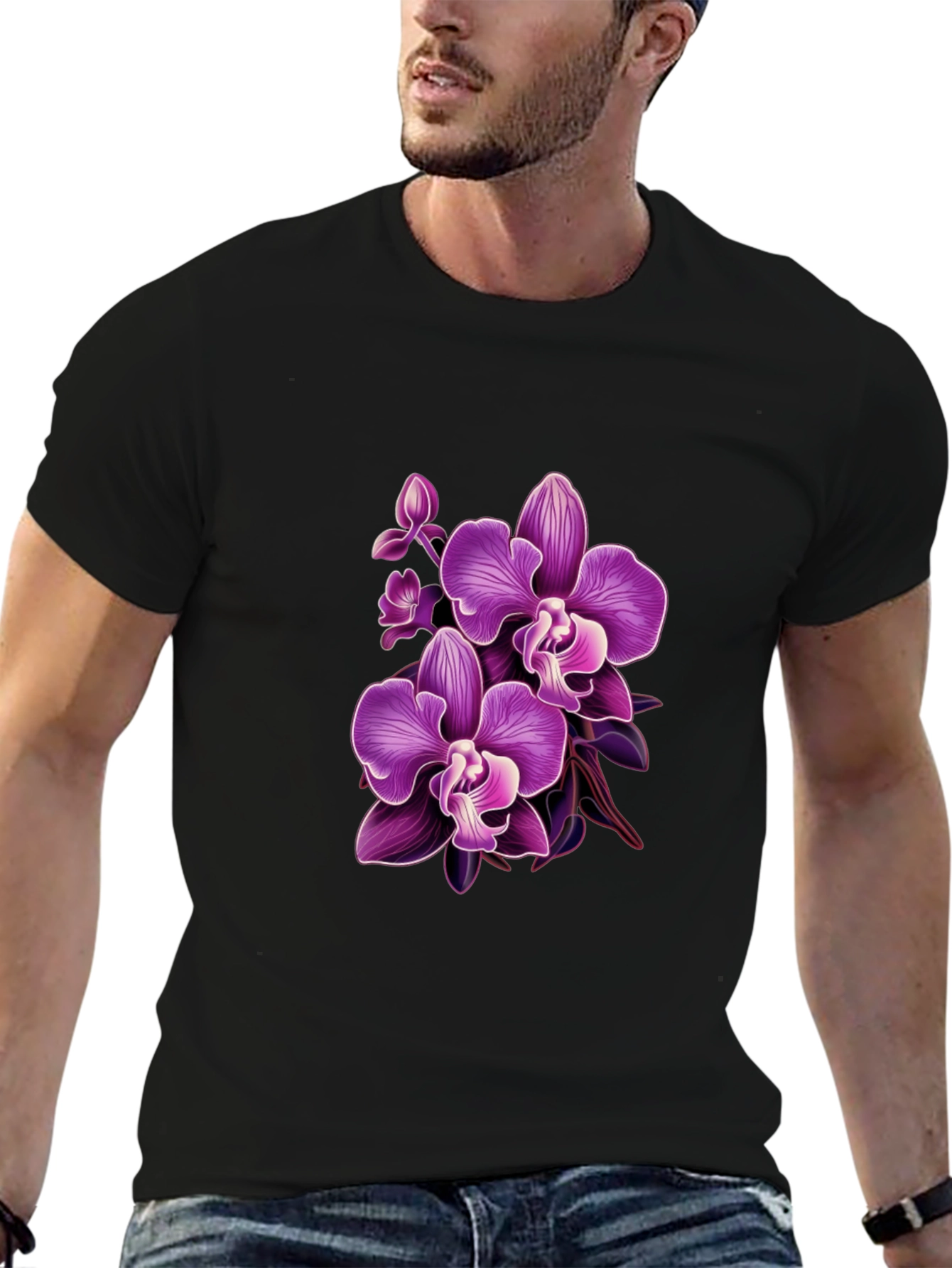 Orchid Graphic T-Shirt - Stylish Floral Design