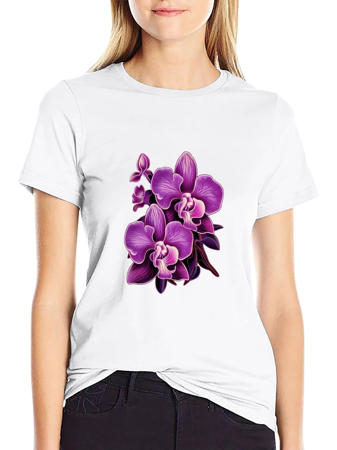 Orchid Graphic T-Shirt - Stylish Floral Design