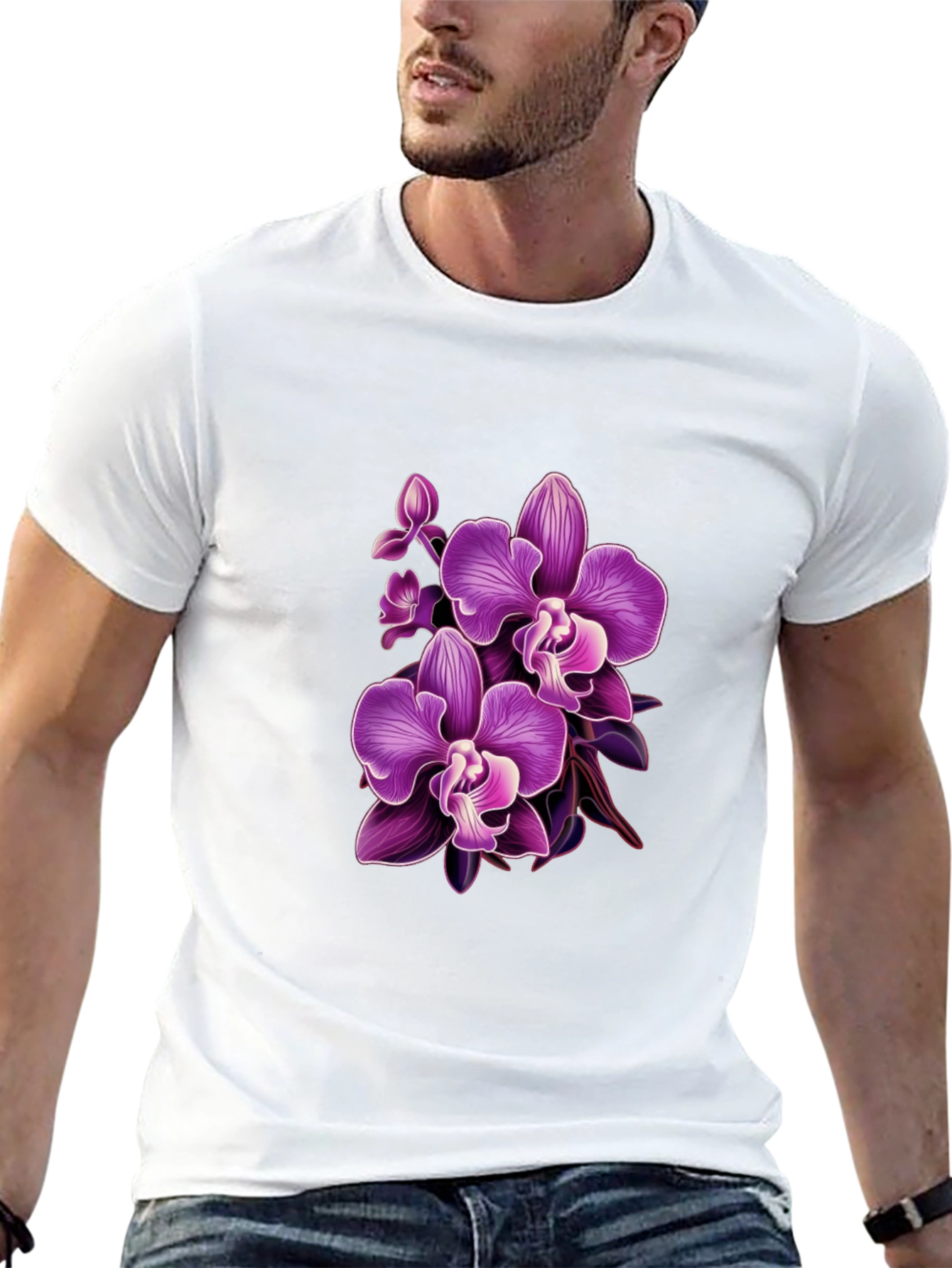 Orchid Graphic T-Shirt - Stylish Floral Design
