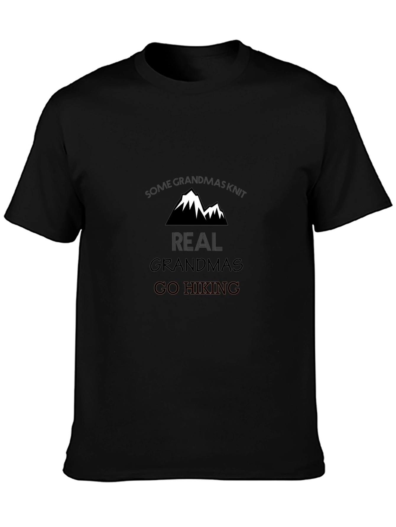 Funny Grandmas Hiking Black T-Shirt