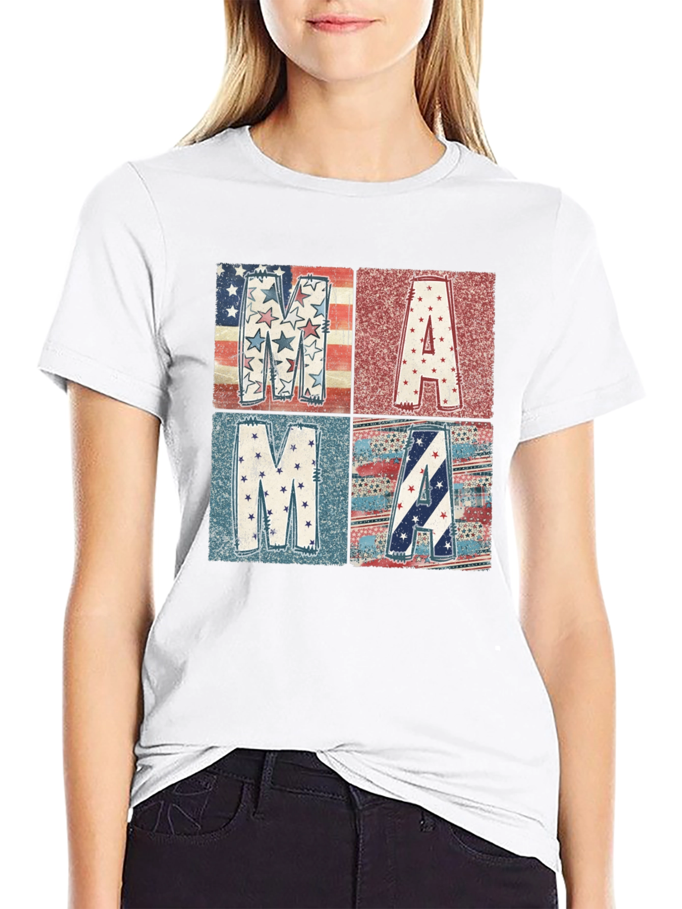 Patriotic Mama Graphic Tee - Black