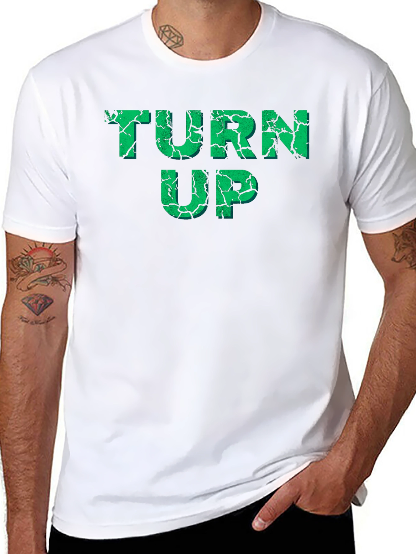 Turn Up Graphic T-Shirt - Trendy Party Tee