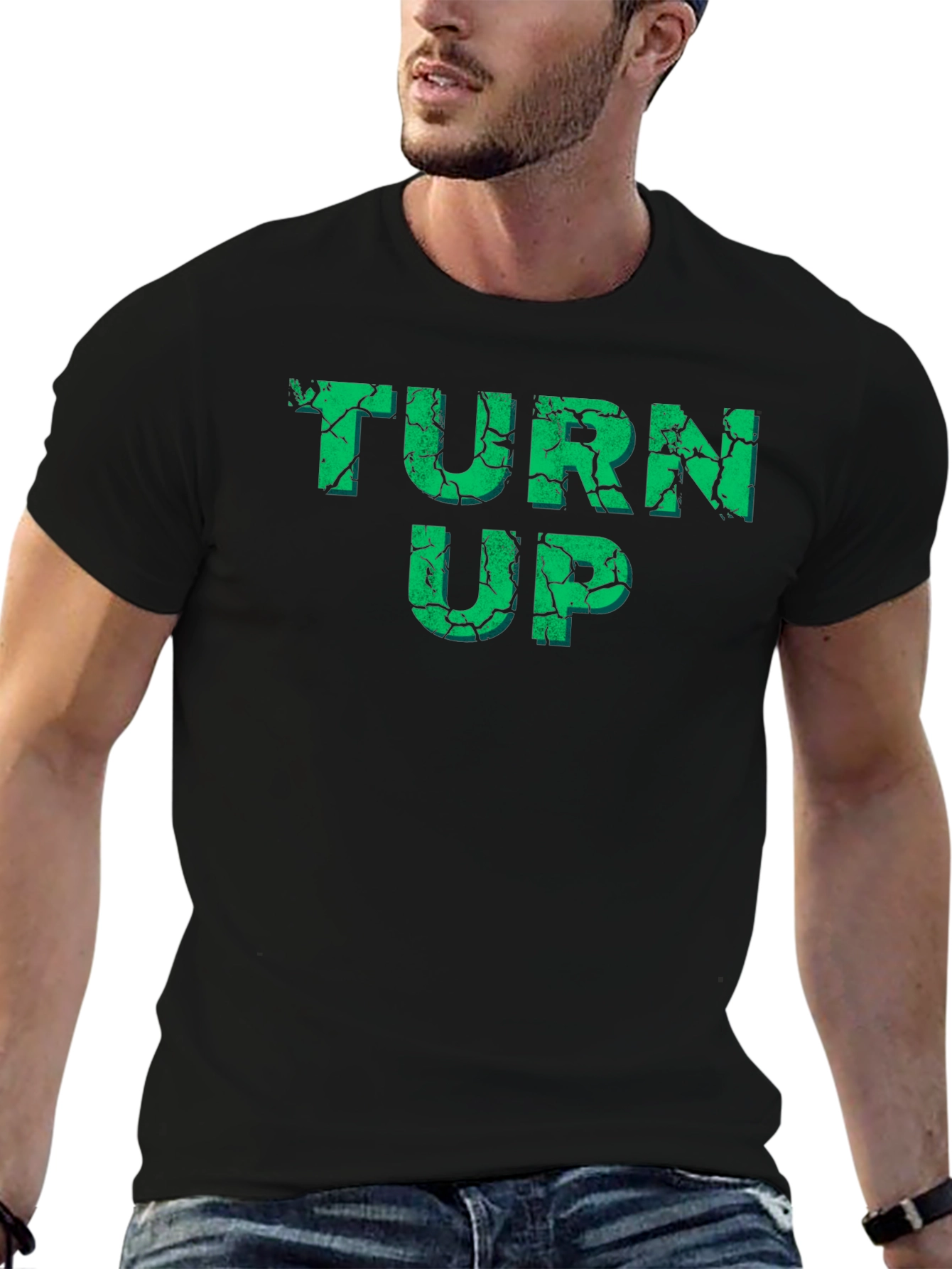 Turn Up Graphic T-Shirt - Trendy Party Tee
