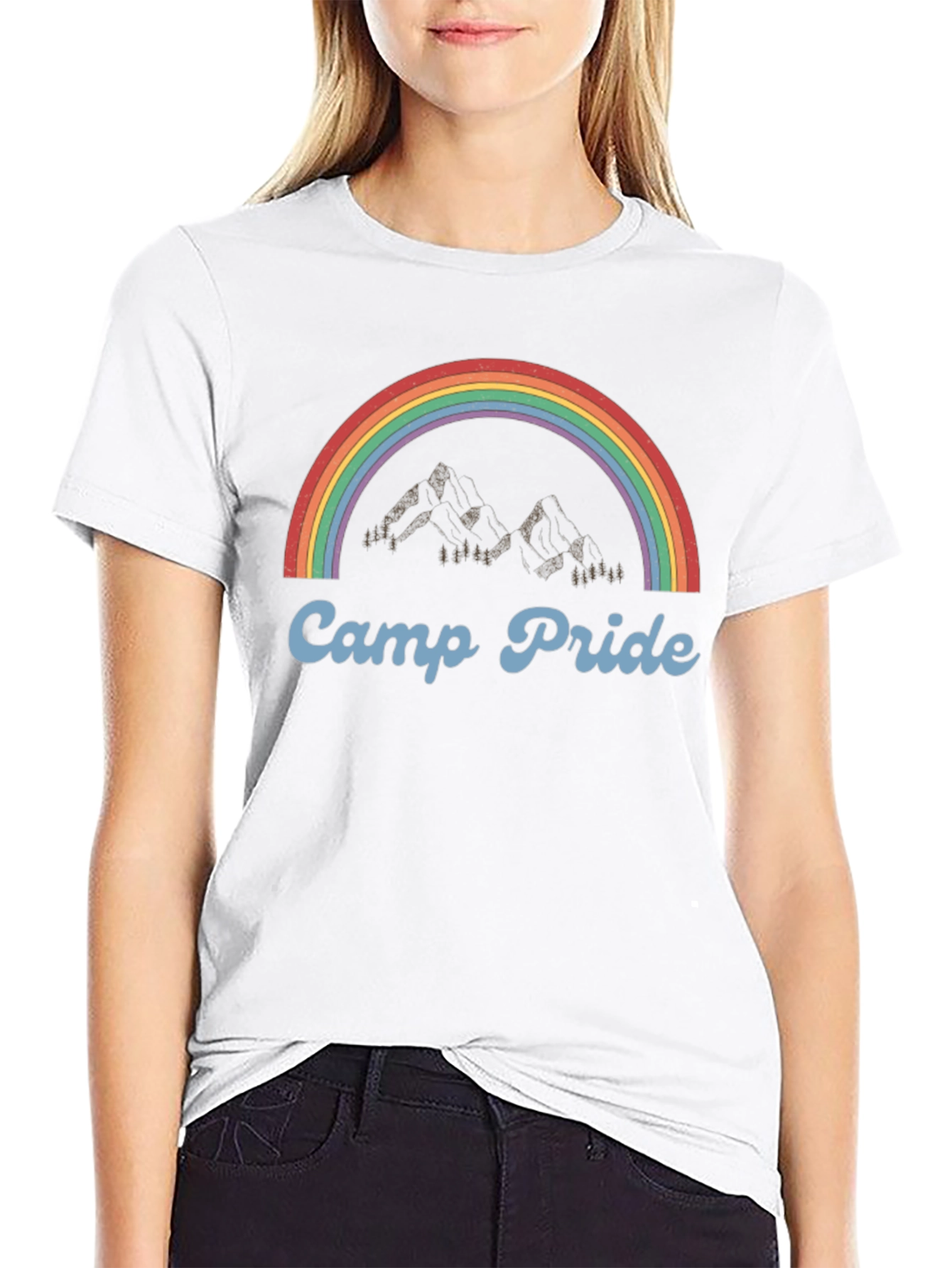 Camp Pride T-Shirt - Rainbow Mountain Design