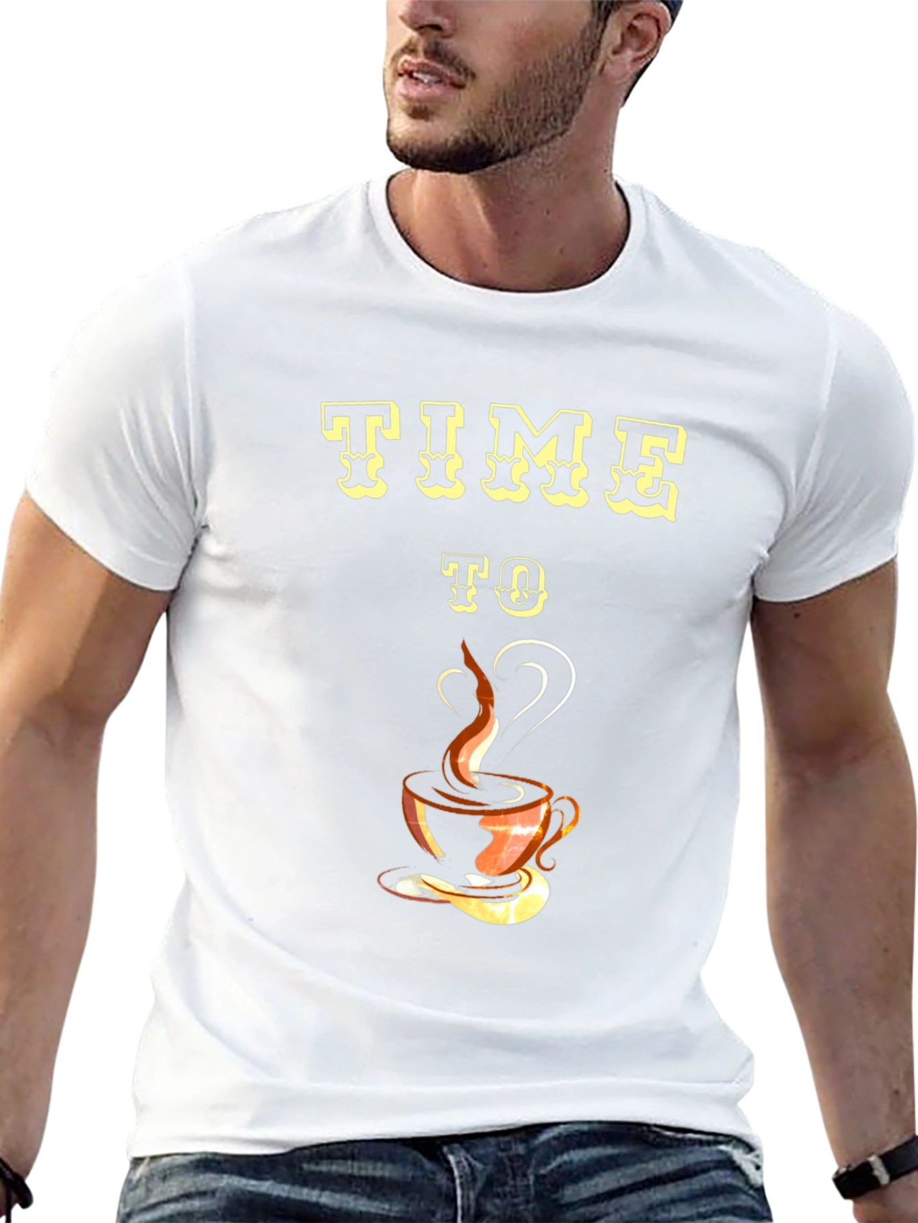 Time To Coffee Black Graphic Tee